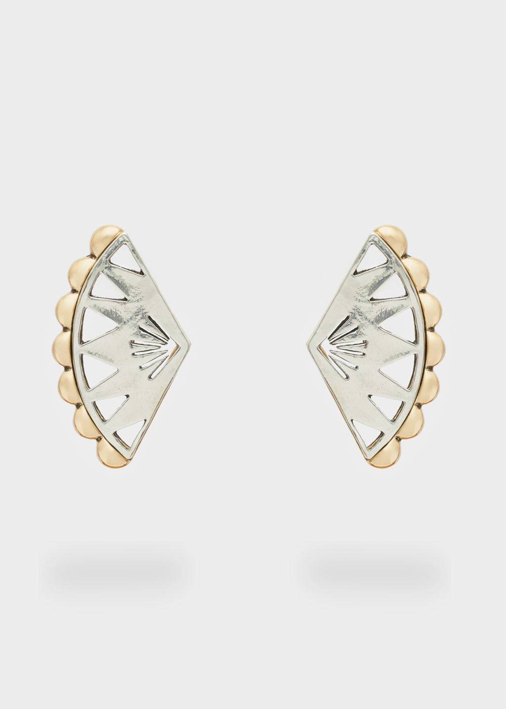 Nalí FAN LOBE EARRINGS IN SILVER+GOLD Fino al 50% di sconto