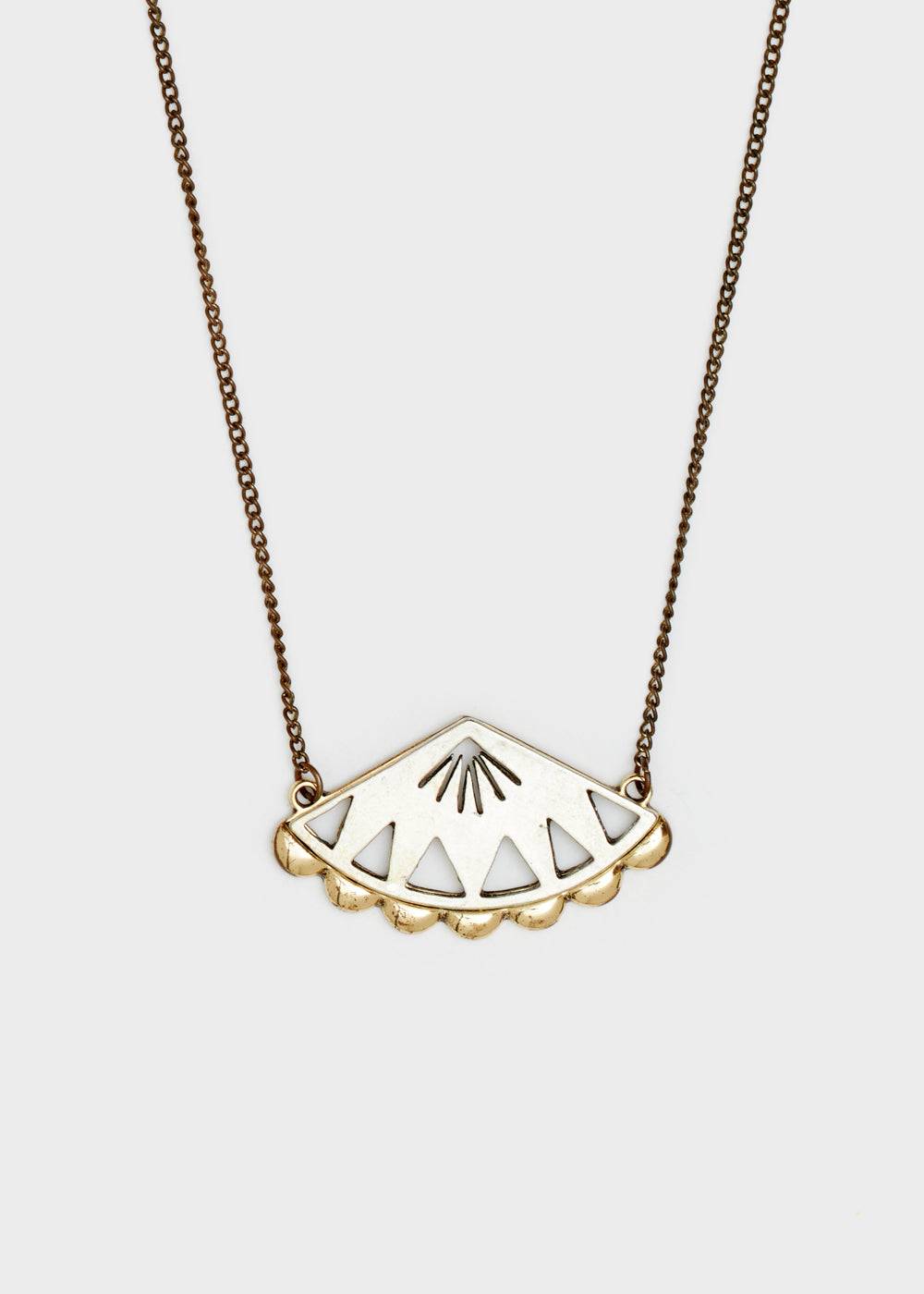 Nalí FAN THIN NECKLACE W/ PENDANT SILVER+GOLD Sostegno trimestrale