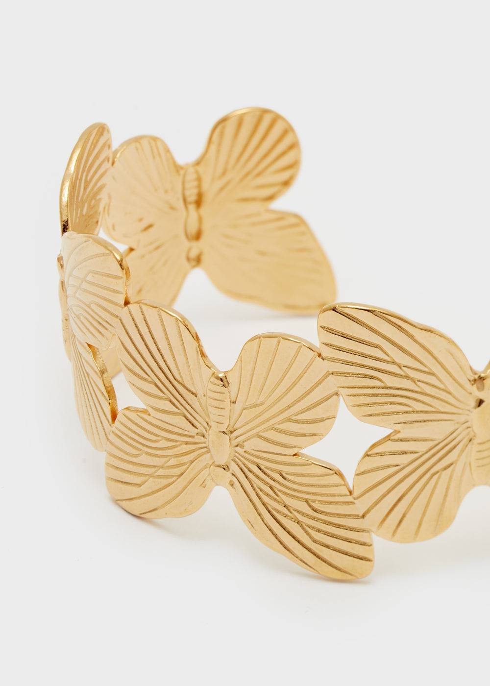 Nalí BANGLE BRACELET W/ BUTTERFLIES S.STEEL GOLD Discount Store per i nuovi prodotti