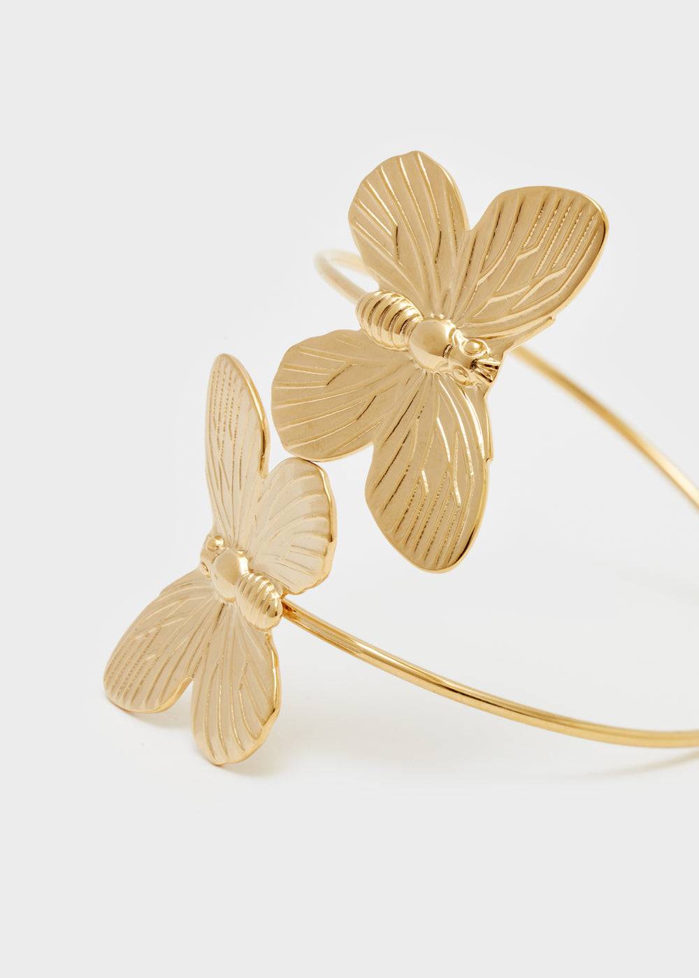 Nalí BRACELET W/ BUTTERFLIES S.STEEL GOLD Solo un giorno rimasto