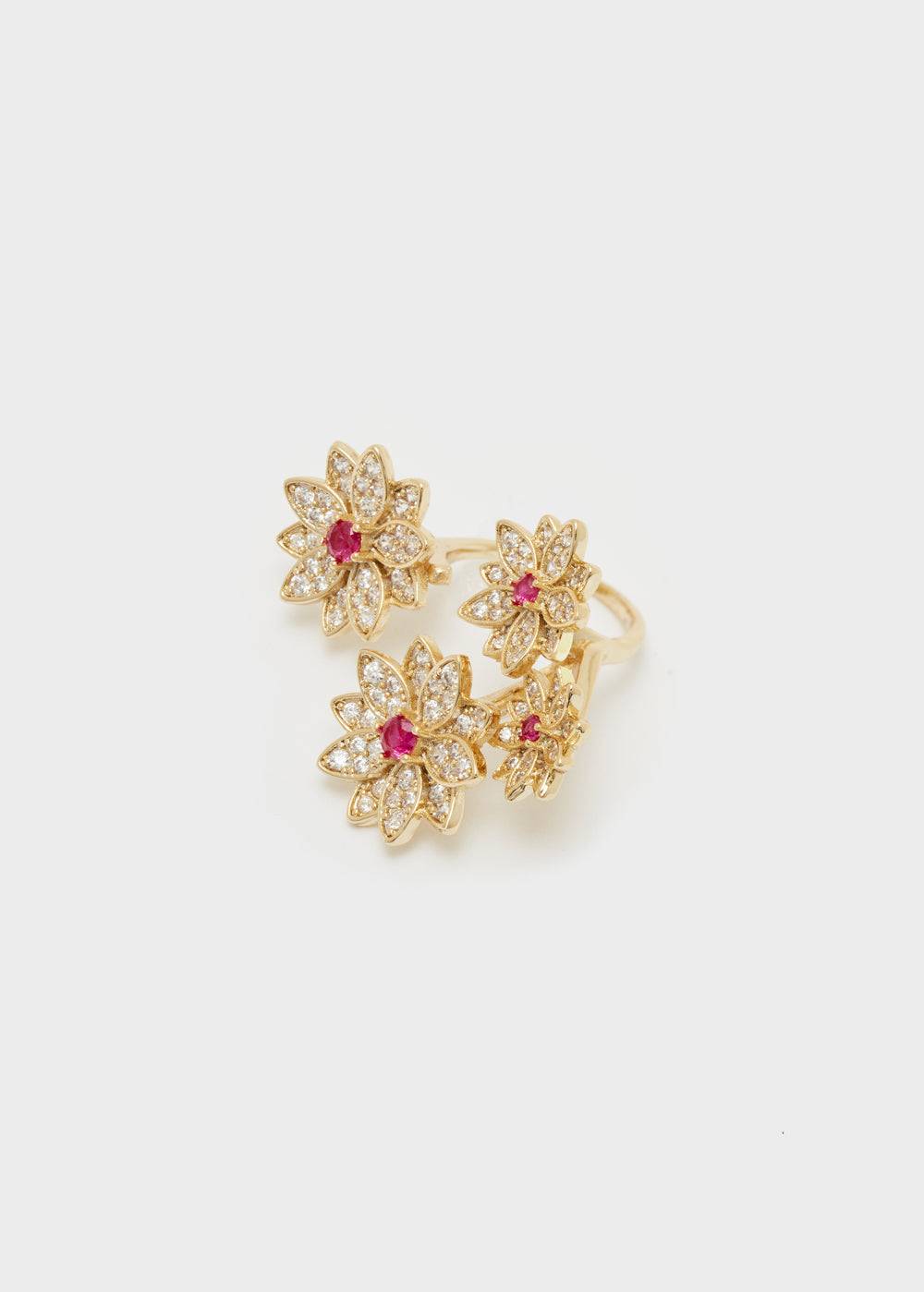 Nalí BOUQUET GOLD RING W/ STONES Trasporto libero internazionale