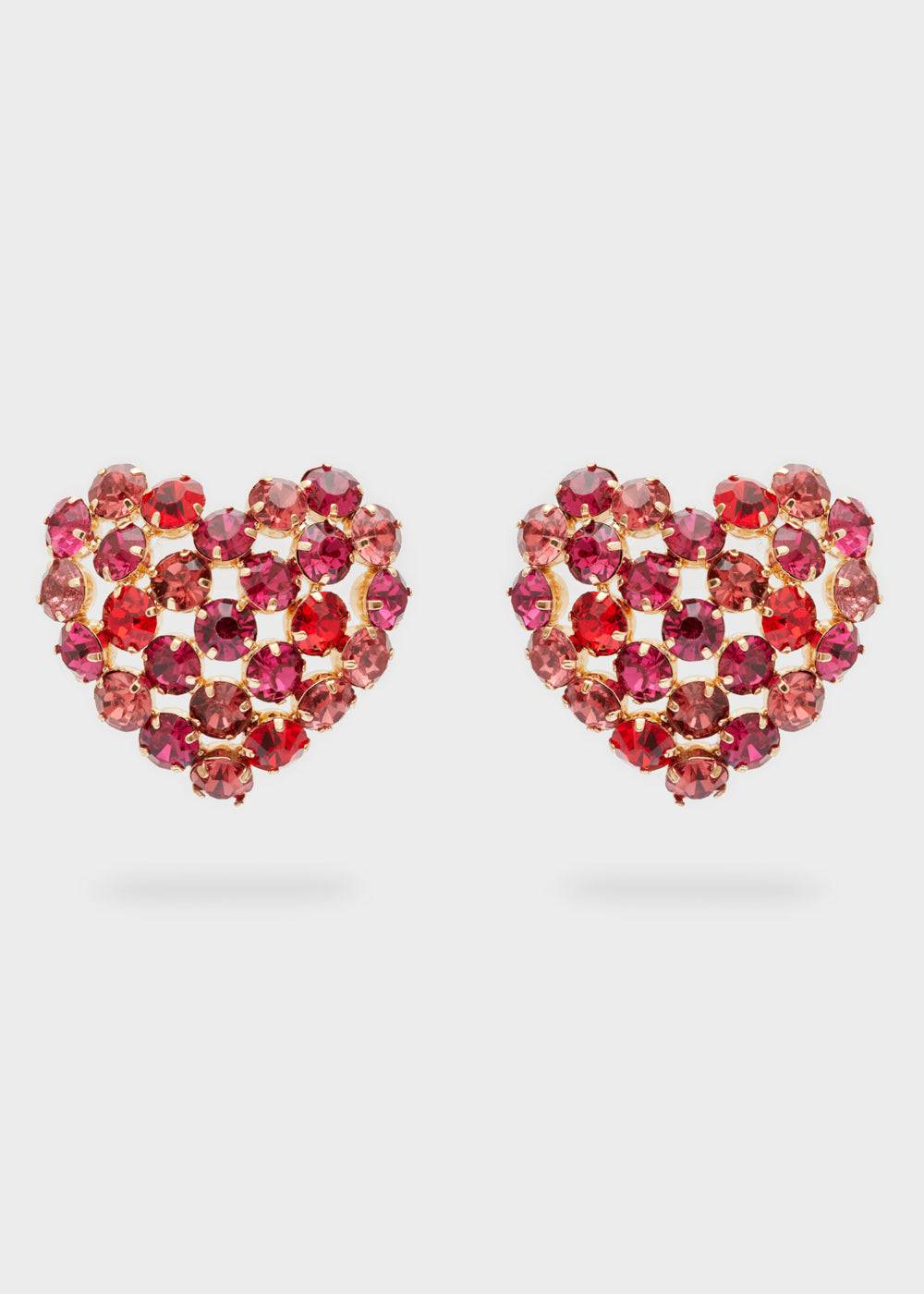 Nalí BIG HEART EARRINGS W/ PINK+RED STONES 2025