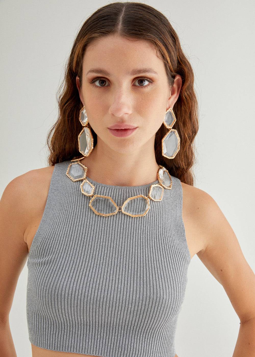 Nalí NECKLACE WITH CLEAR STONES Italy