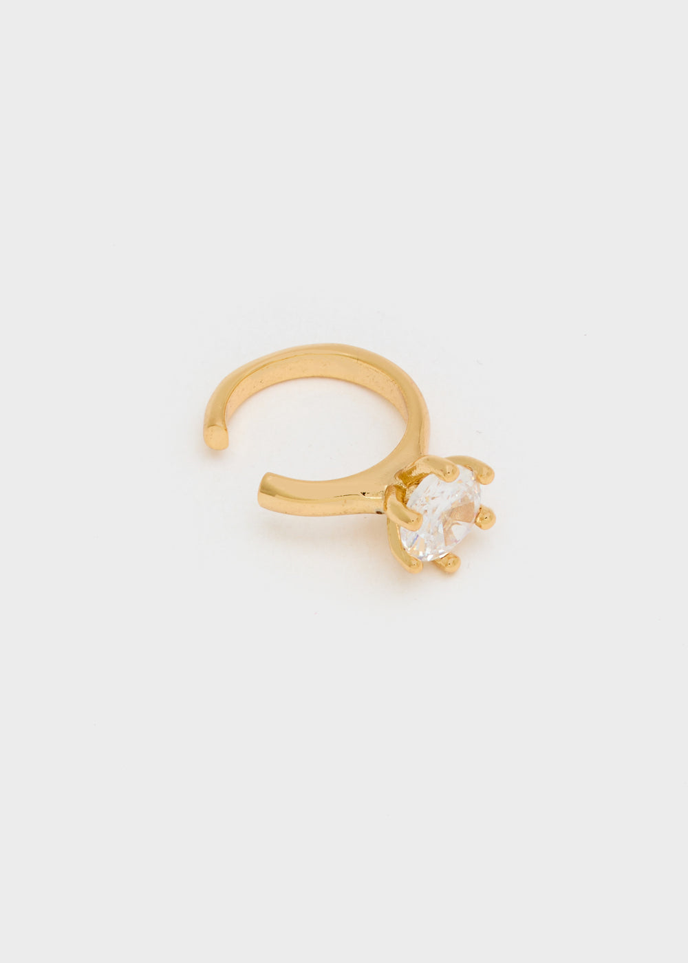 Nalí GOLD EARCUFF W/ CLEAR ZIRCON In Linea