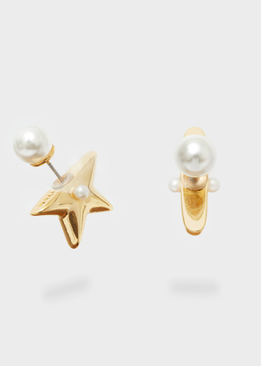 Nalí STAR GOLD EARRINGS W/ WHITE PEARL Nuovo