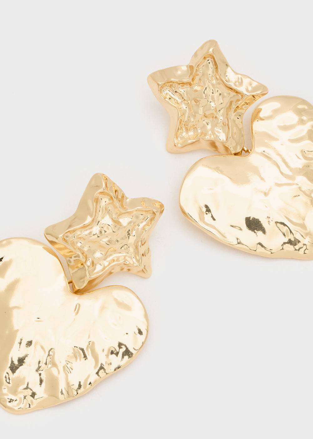 Nalí PENDANT EARRINGS W/ STAR AND HEART Consegna Veloce