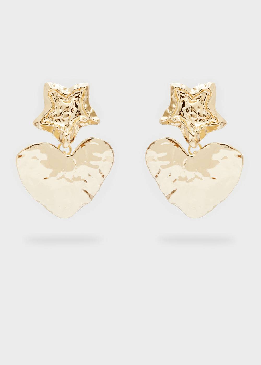 Nalí PENDANT EARRINGS W/ STAR AND HEART Consegna Veloce
