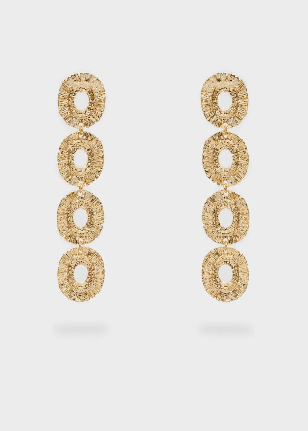 Nalí LONG GOLD EARRINGS W/ ROUND ELEMENTS Fino Al -60%