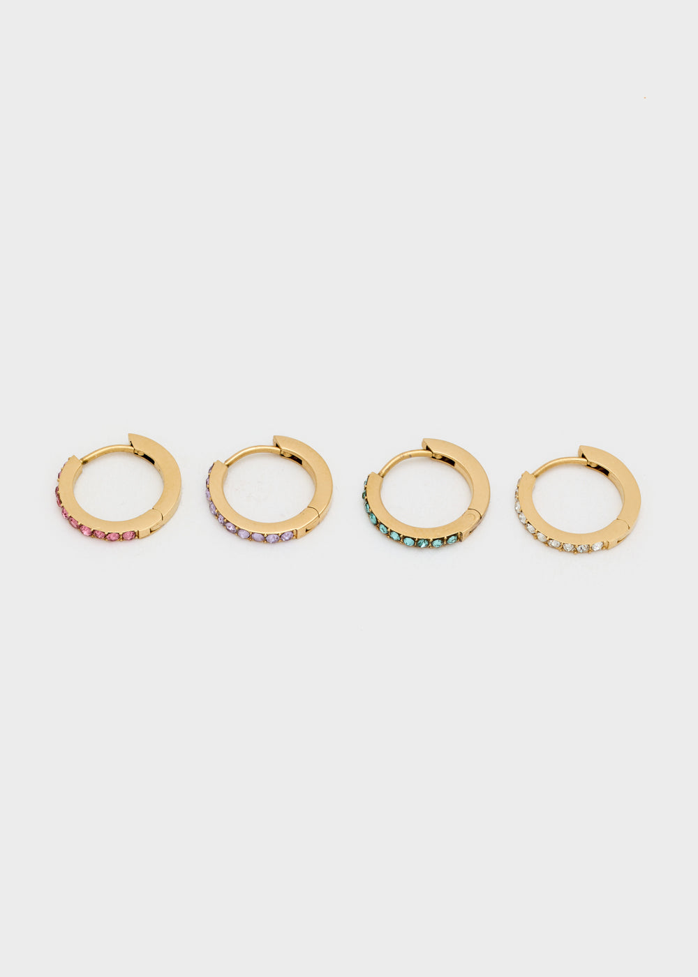 Nalí SMALL HOOPS SET W/ MULTICOLOR STONES Prezzo Ridotto
