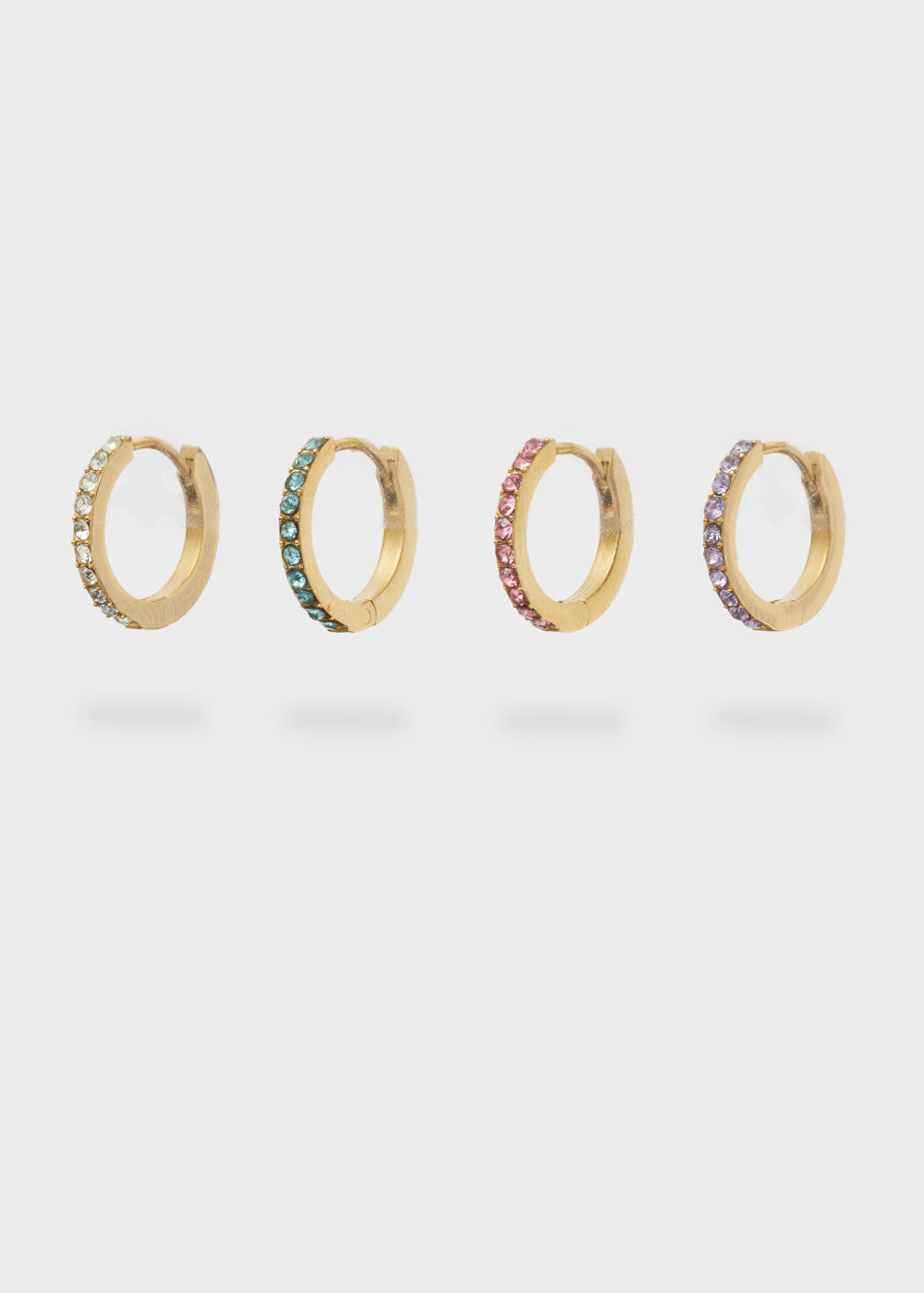 Nalí SMALL HOOPS SET W/ MULTICOLOR STONES Prezzo Ridotto