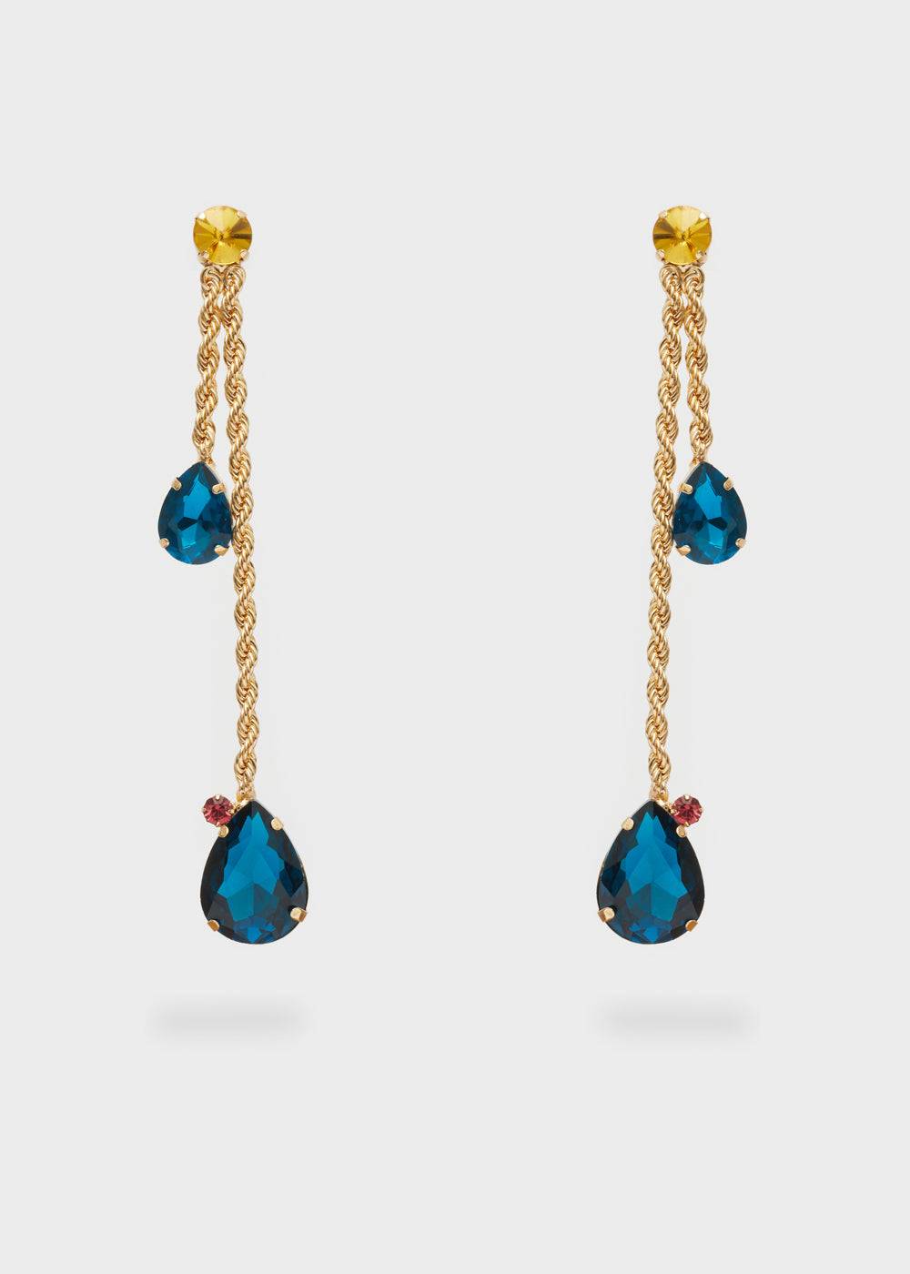 Nalí EARRINGS W/ GOLD PENDANT AND BLUE STONE Convenienza