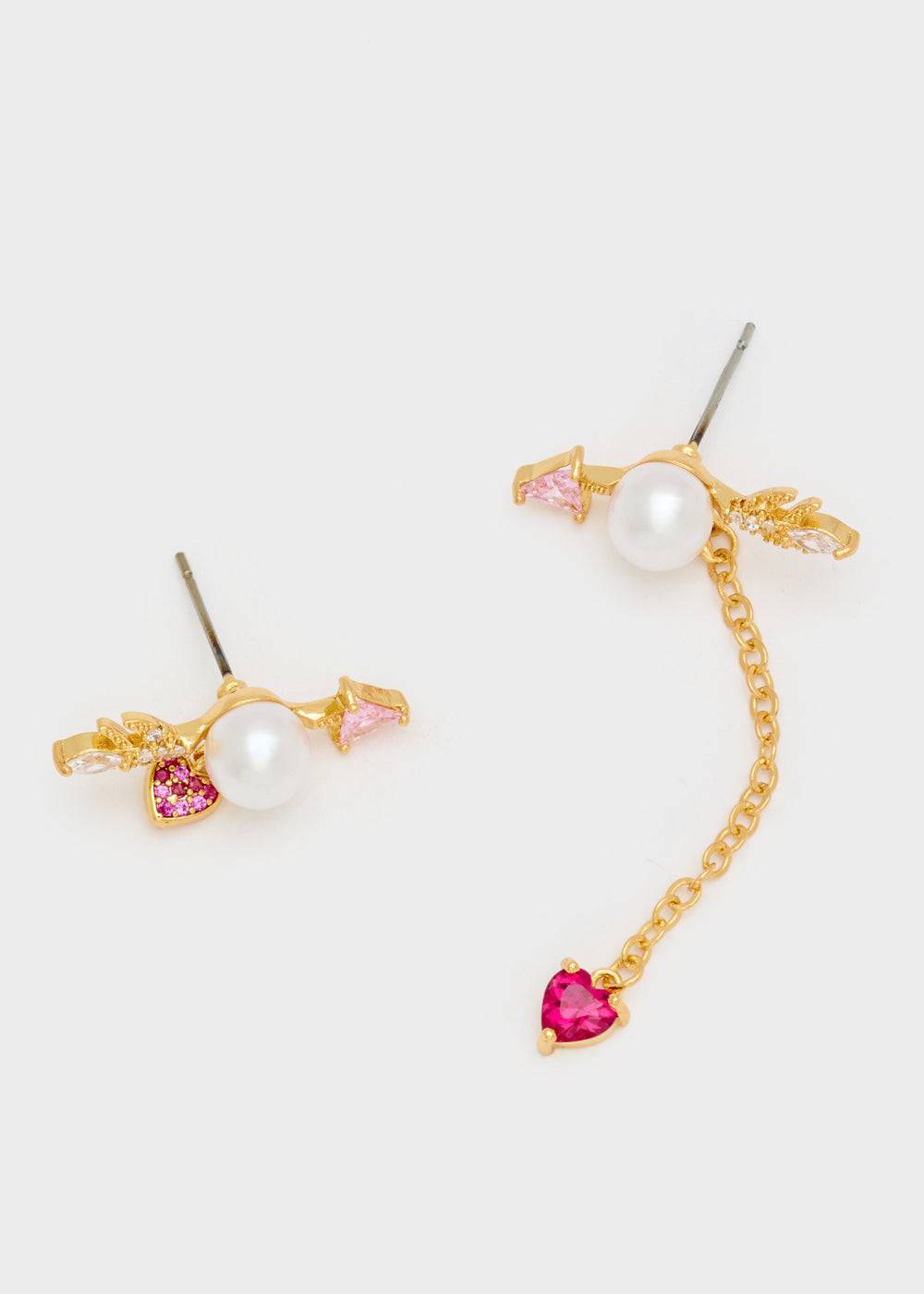 Nalí ARROW EARRINGS W/ ZIRCONS AND PEARL Sconto