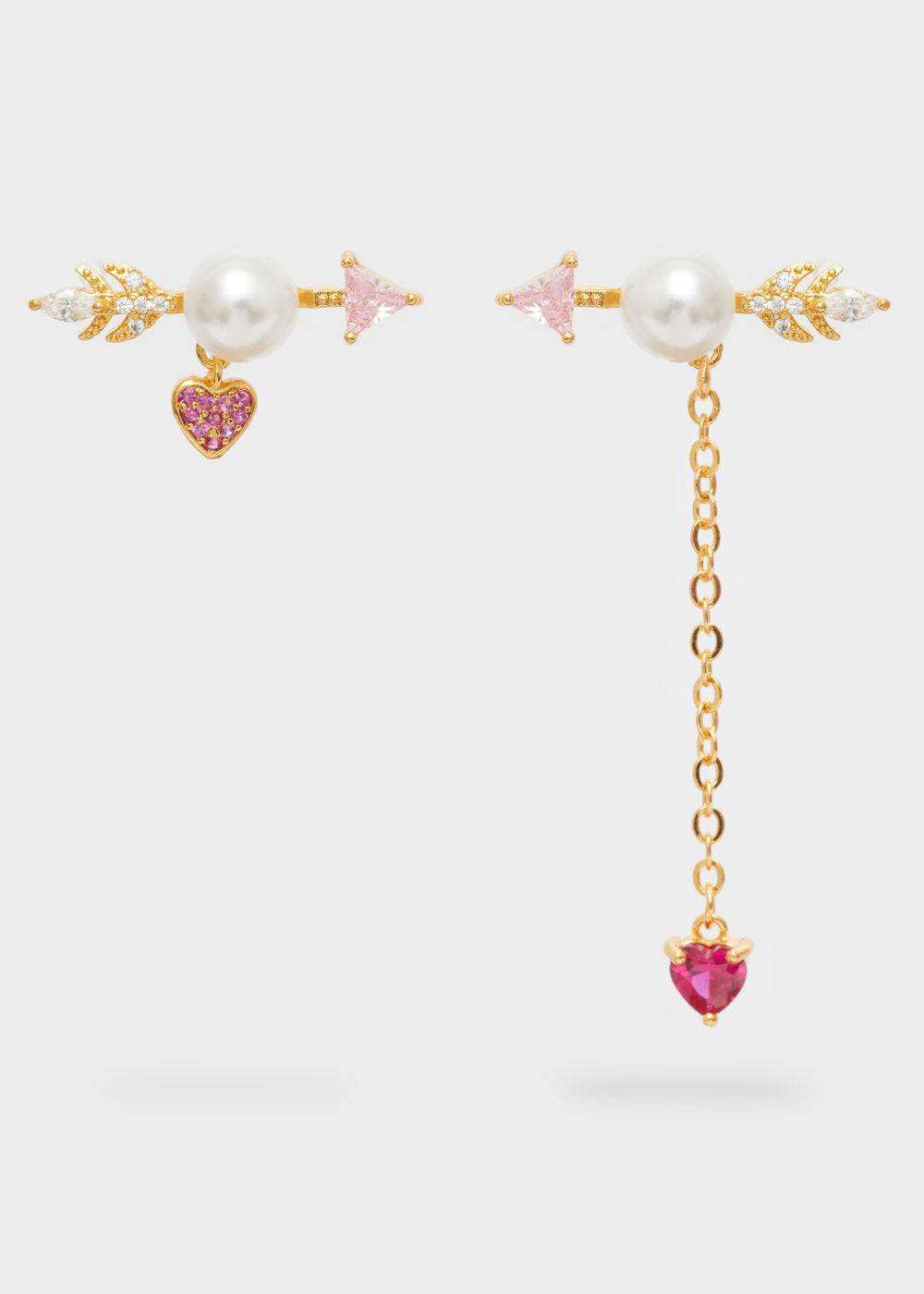 Nalí ARROW EARRINGS W/ ZIRCONS AND PEARL Sconto