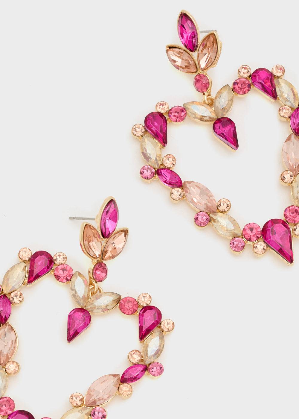 Nalí HEART EARRINGS W/ FUCHSIA STONES Online