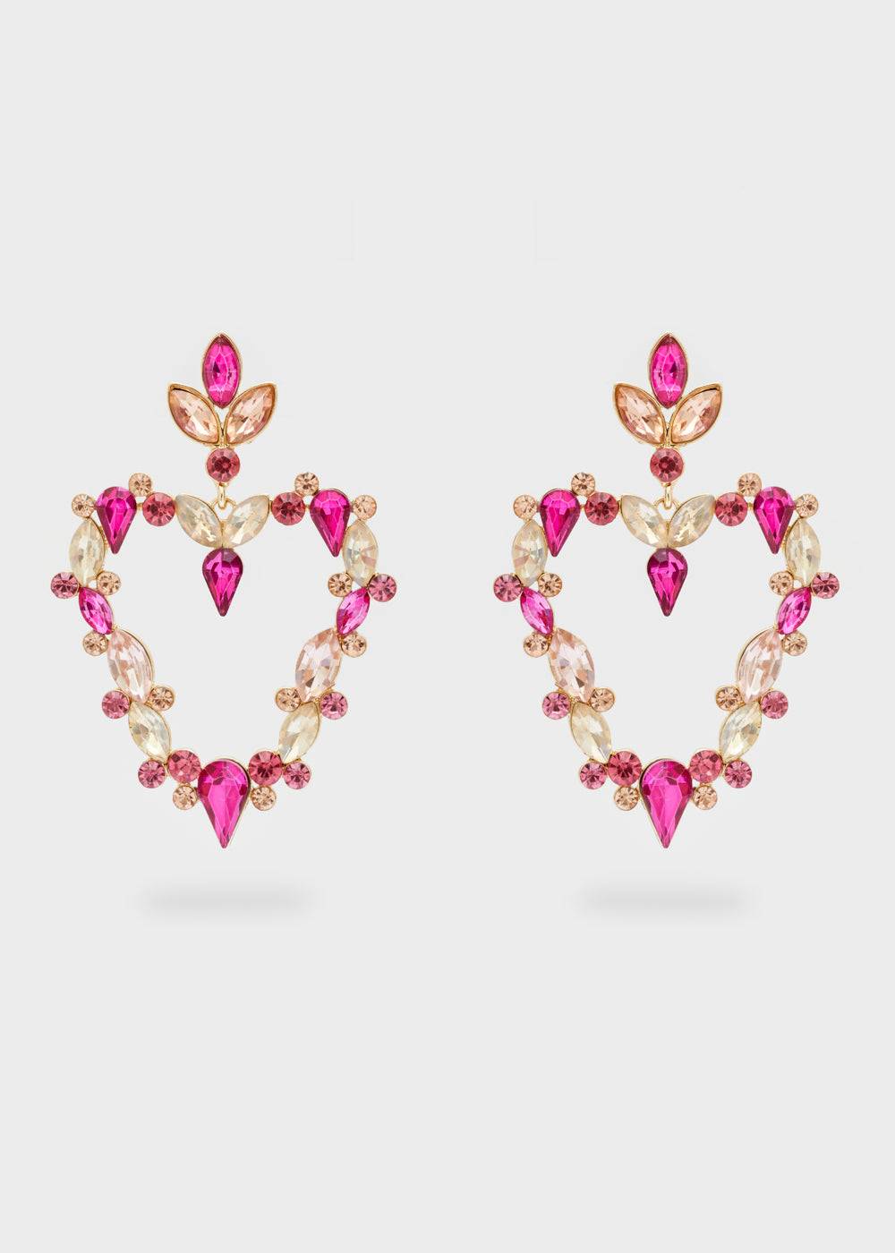 Nalí HEART EARRINGS W/ FUCHSIA STONES Online