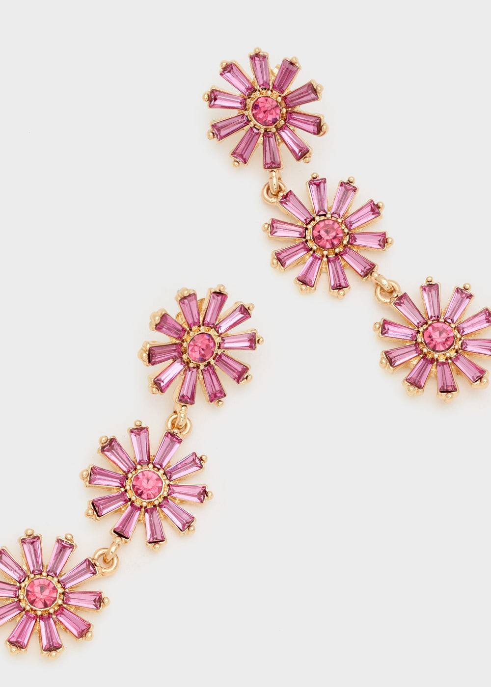 Nalí LONG EARRINGS W/ FUCHSIA FLOWERS+STONES Hotsell