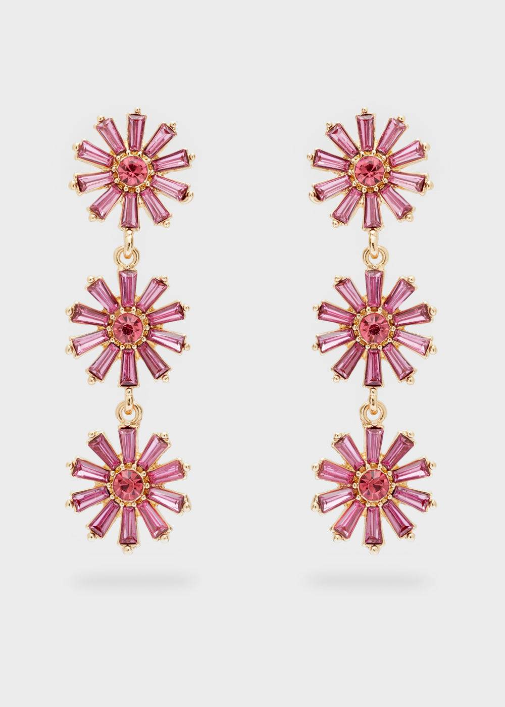 Nalí LONG EARRINGS W/ FUCHSIA FLOWERS+STONES Hotsell