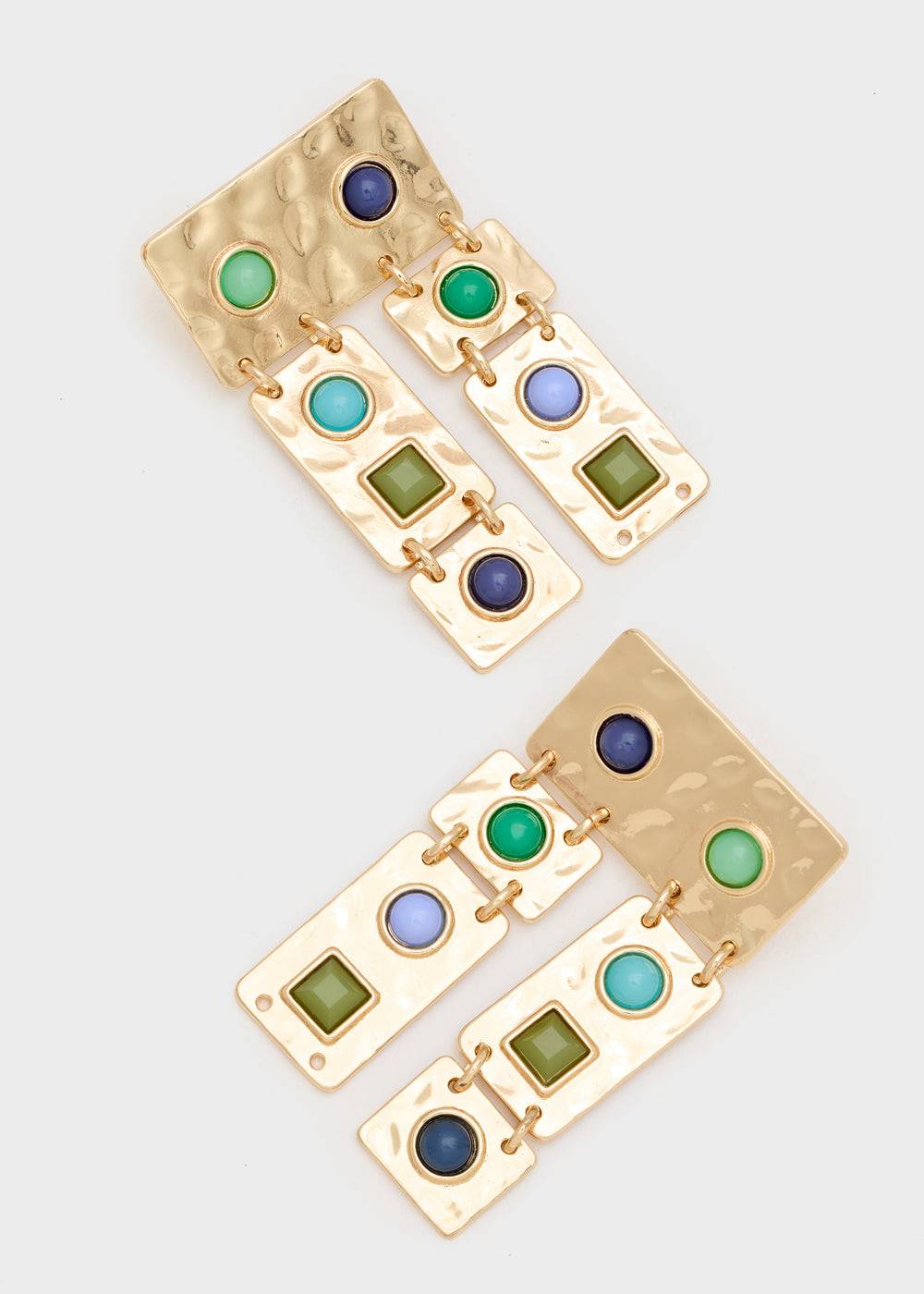 Nalí LONG EARRINGS WITH BLUE/GREEN STONES Vendite Flash