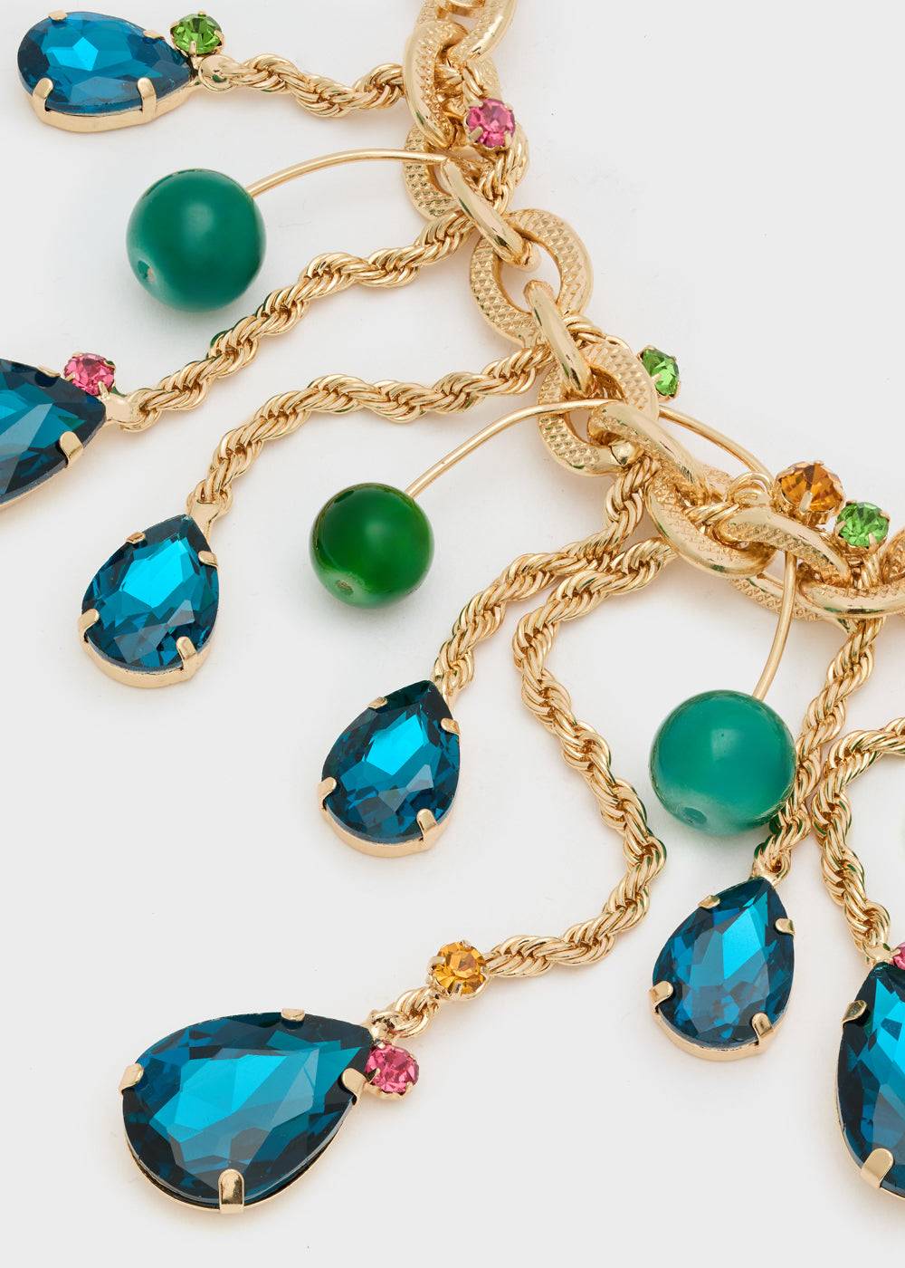 Nalí CHAIN NECKLACE W/ BLUE STONE PENDANTS Comprare a buon mercato