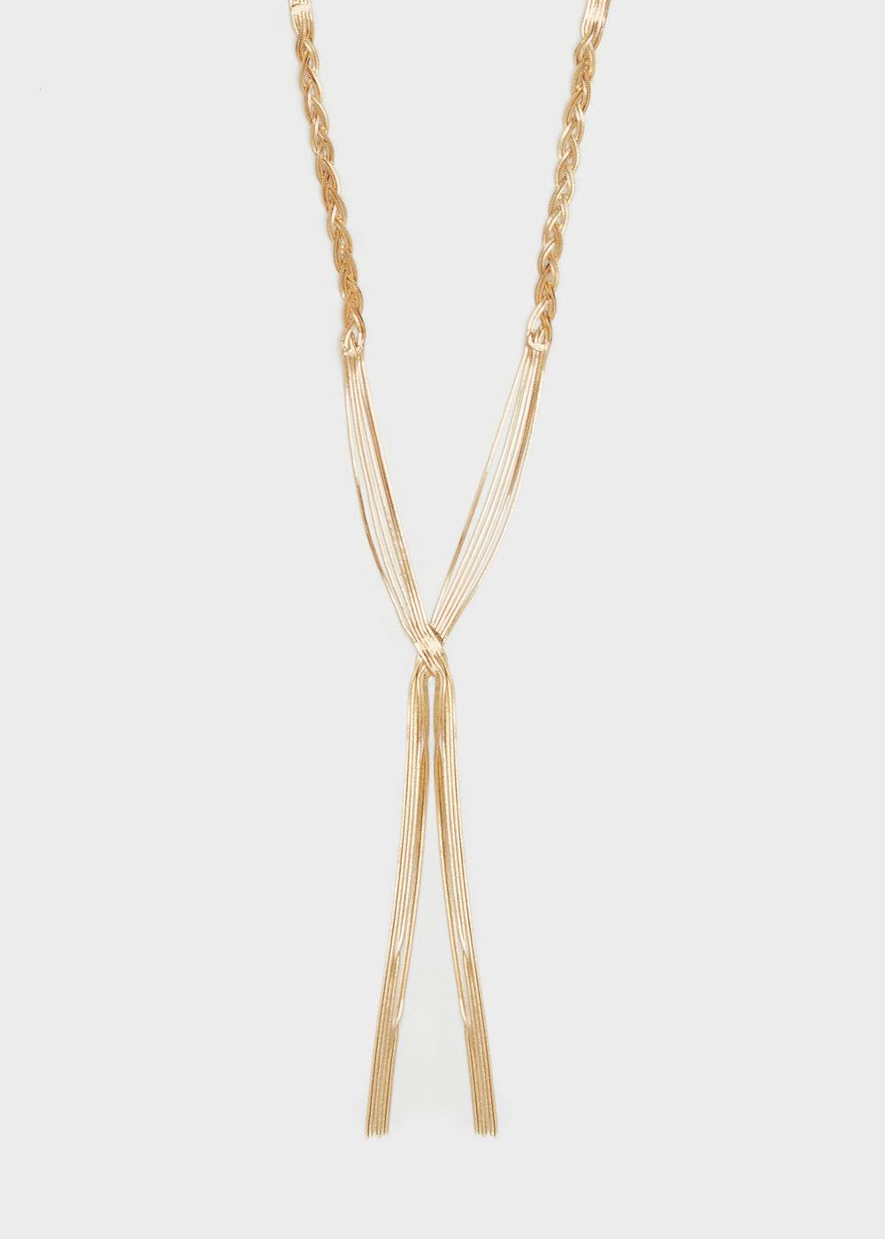 Nalí LONG BRAIDED NECKLACE IN GOLD Fornitura limitata