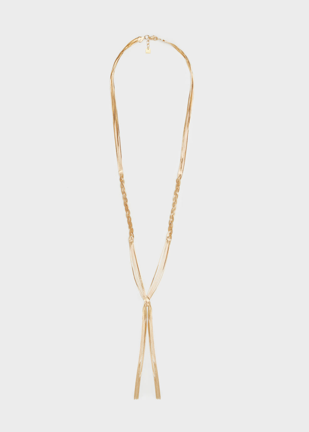 Nalí LONG BRAIDED NECKLACE IN GOLD Fornitura limitata