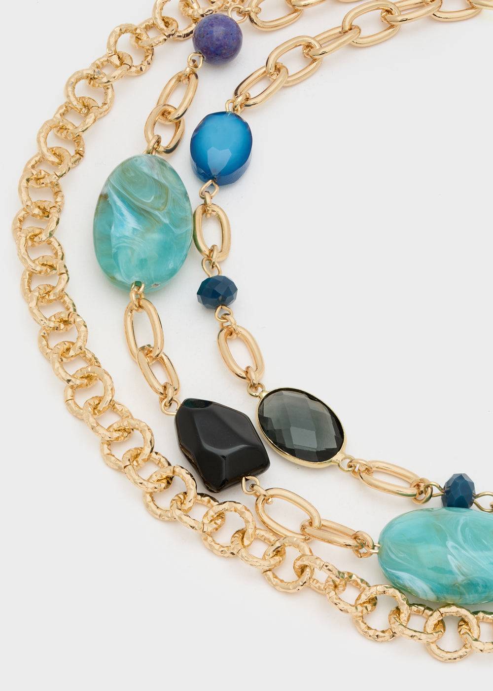 Nalí CHAIN NECKLACE MULTI W/ GREEN+BLUE STONES Offerta esclusiva