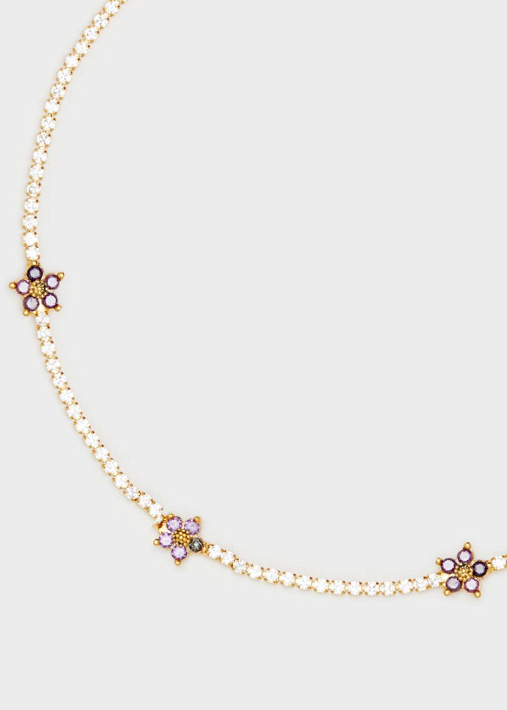 Nalí NECKLACE W/ LILAC ZIRCON FLOWERS Cyber Monday