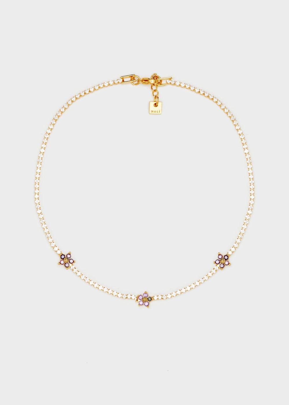 Nalí NECKLACE W/ LILAC ZIRCON FLOWERS Cyber Monday