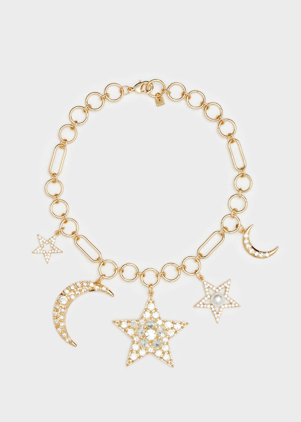 Nalí CHAIN NECKLACE W/ STAR AND MOON IN GOLD Offerta per la Festa della Mamma