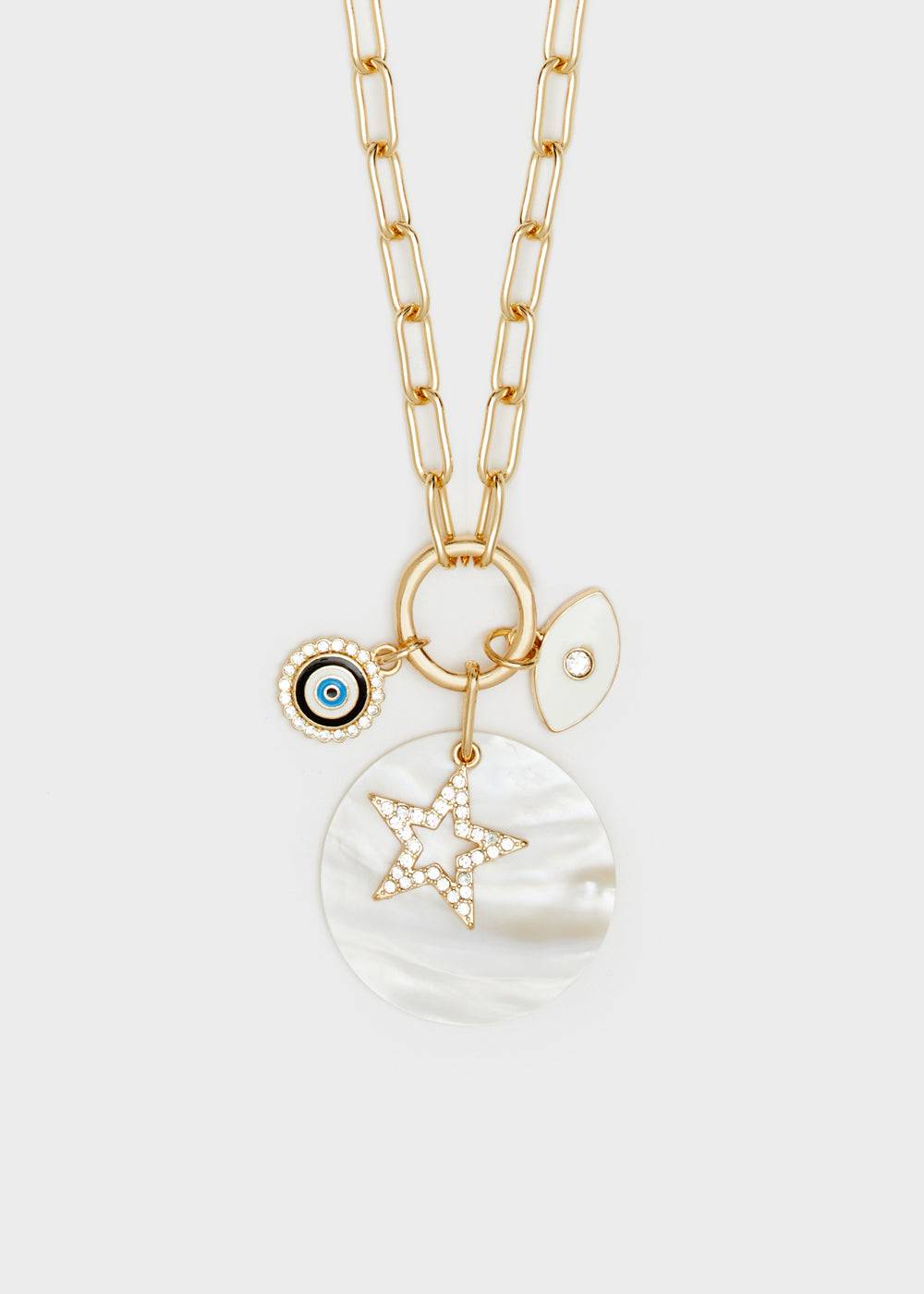 Nalí CHAIN NECKLACE W/ EYE MIX PENDANT Offerta Giorno del Papà