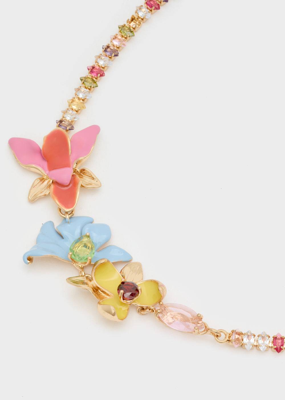 Nalí NECKLACE WITH ENAMEL FLOWERS AND STONES Smaltimento dello stoccaggio