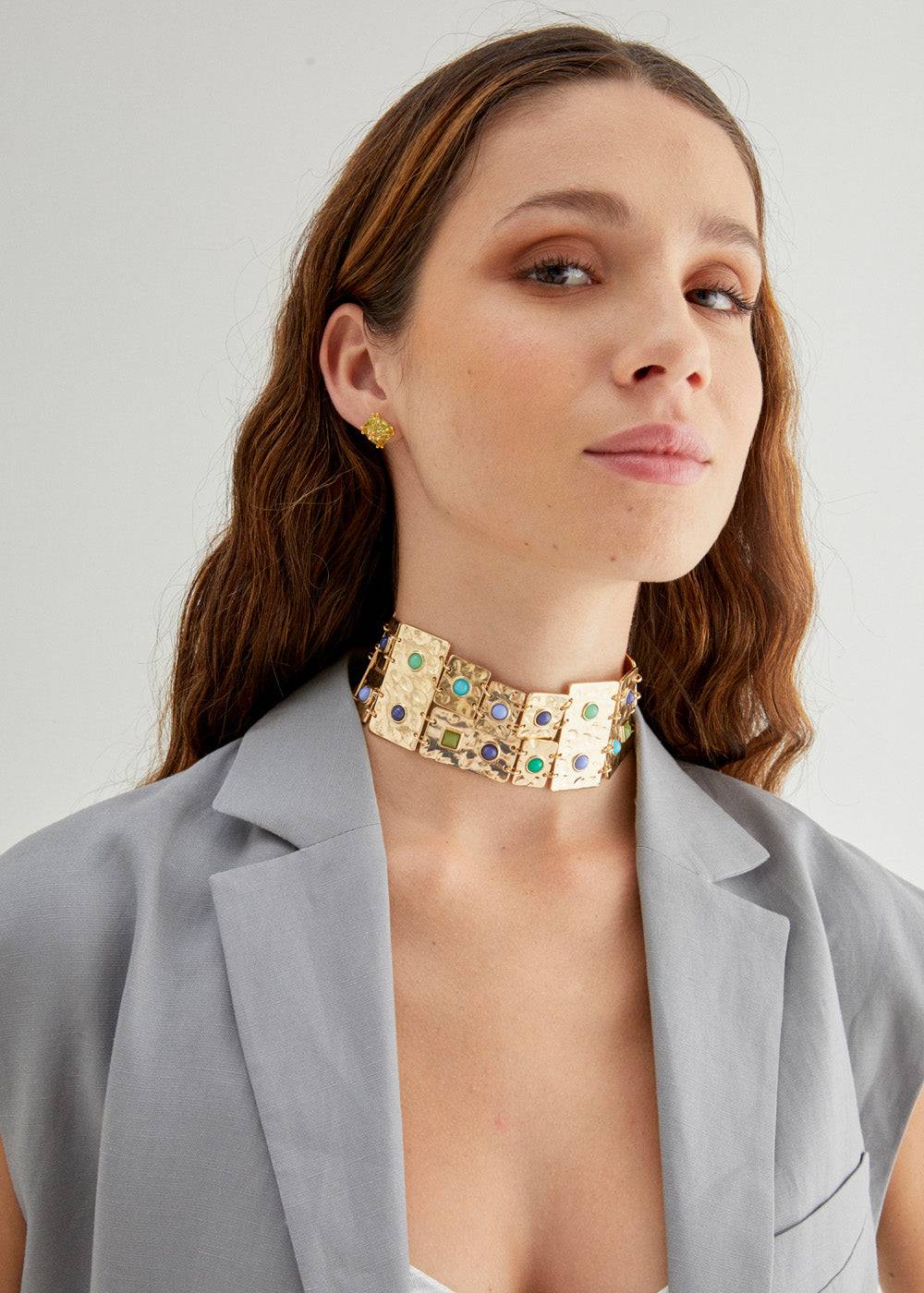 Nalí NECKLACE WITH BLUE AND GREEN STONES Offerta migliore