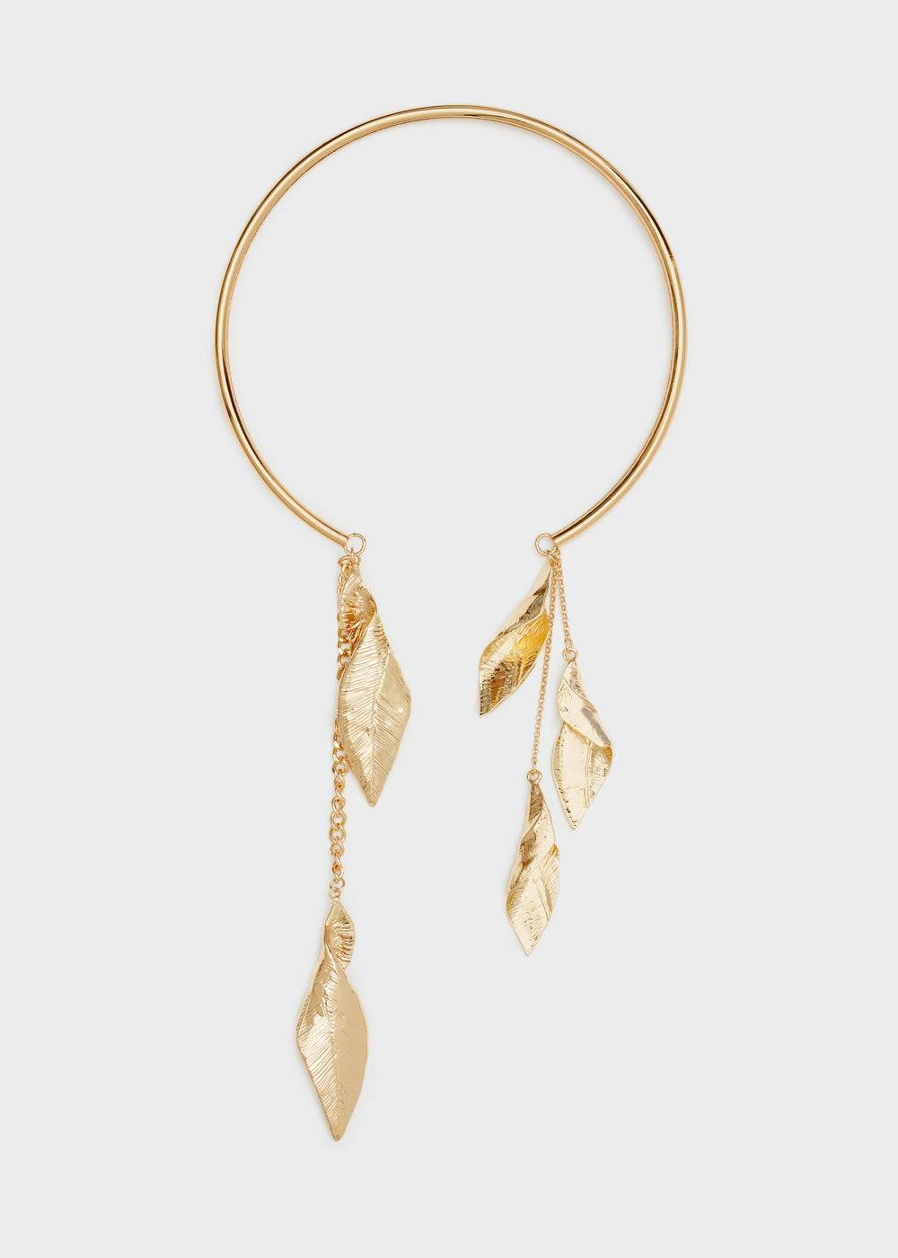 Nalí RIGID NECKLACE W/ GOLD LEAF PENDANT Offerte esclusive