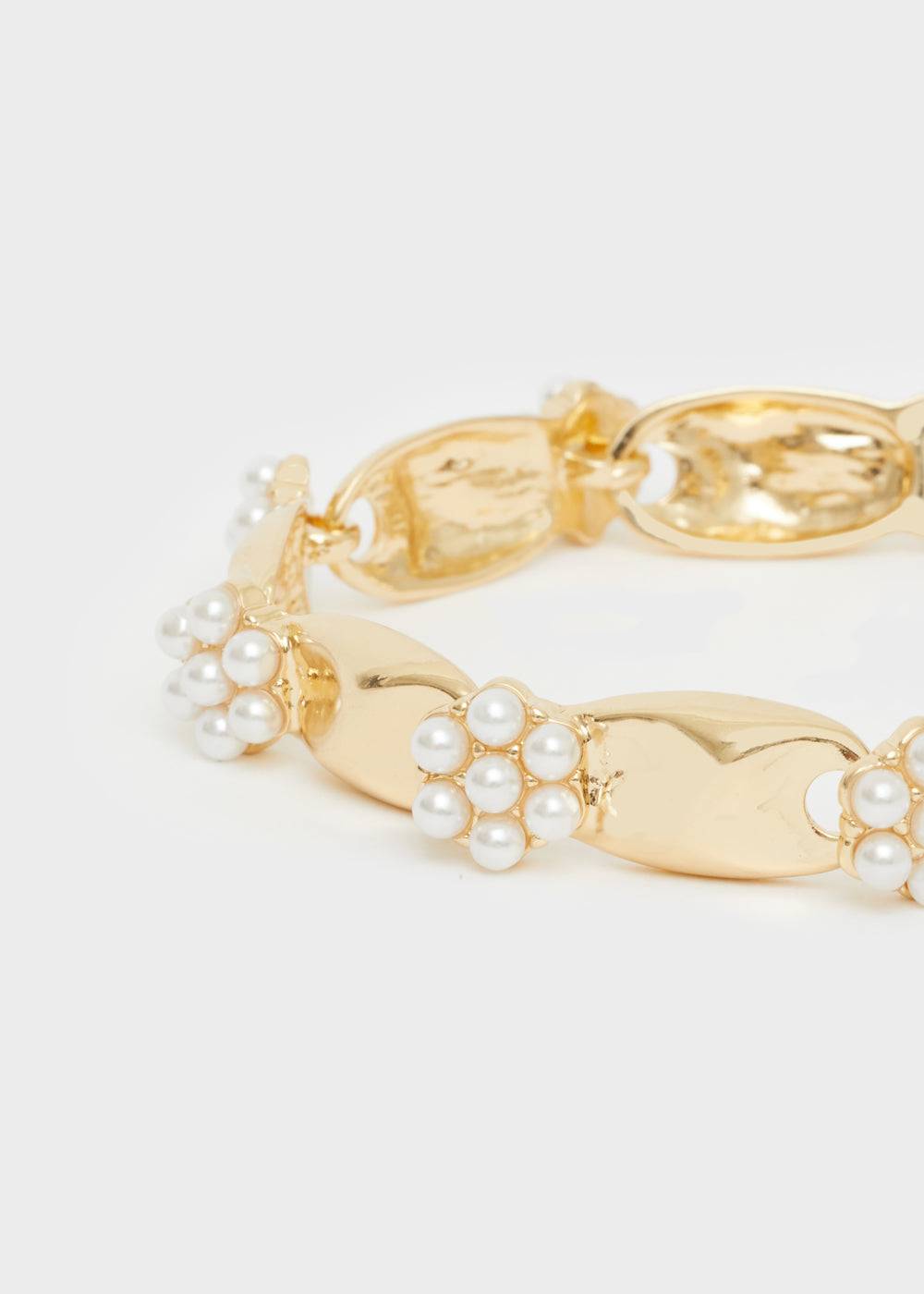 Nalí GOLD BRACELET W/ WHITE PEARLS Offerte stagionali