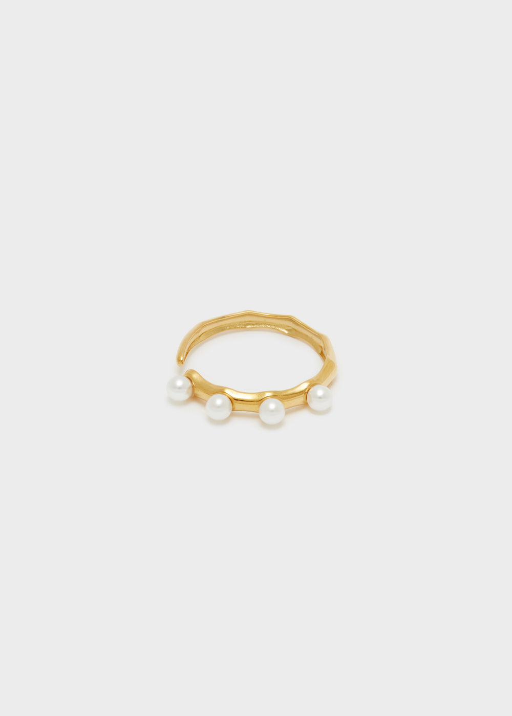 Nalí GOLD OPEN RING W/ WHITE PEARLS Rilascio limitato
