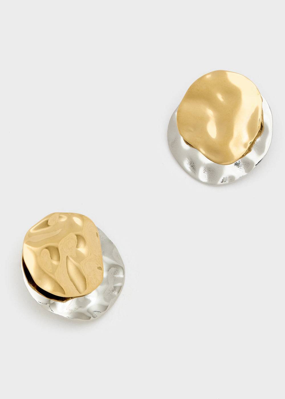 Nalí S.STEEL ROUND EARRINGS GOLD+SILVER Ultimi tre giorni