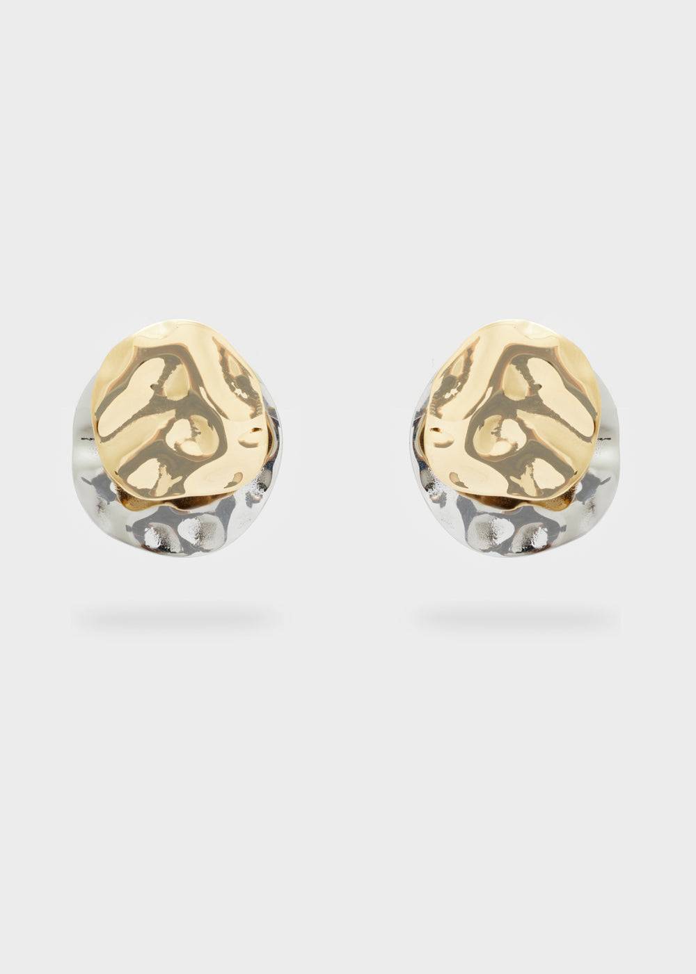 Nalí S.STEEL ROUND EARRINGS GOLD+SILVER Ultimi tre giorni