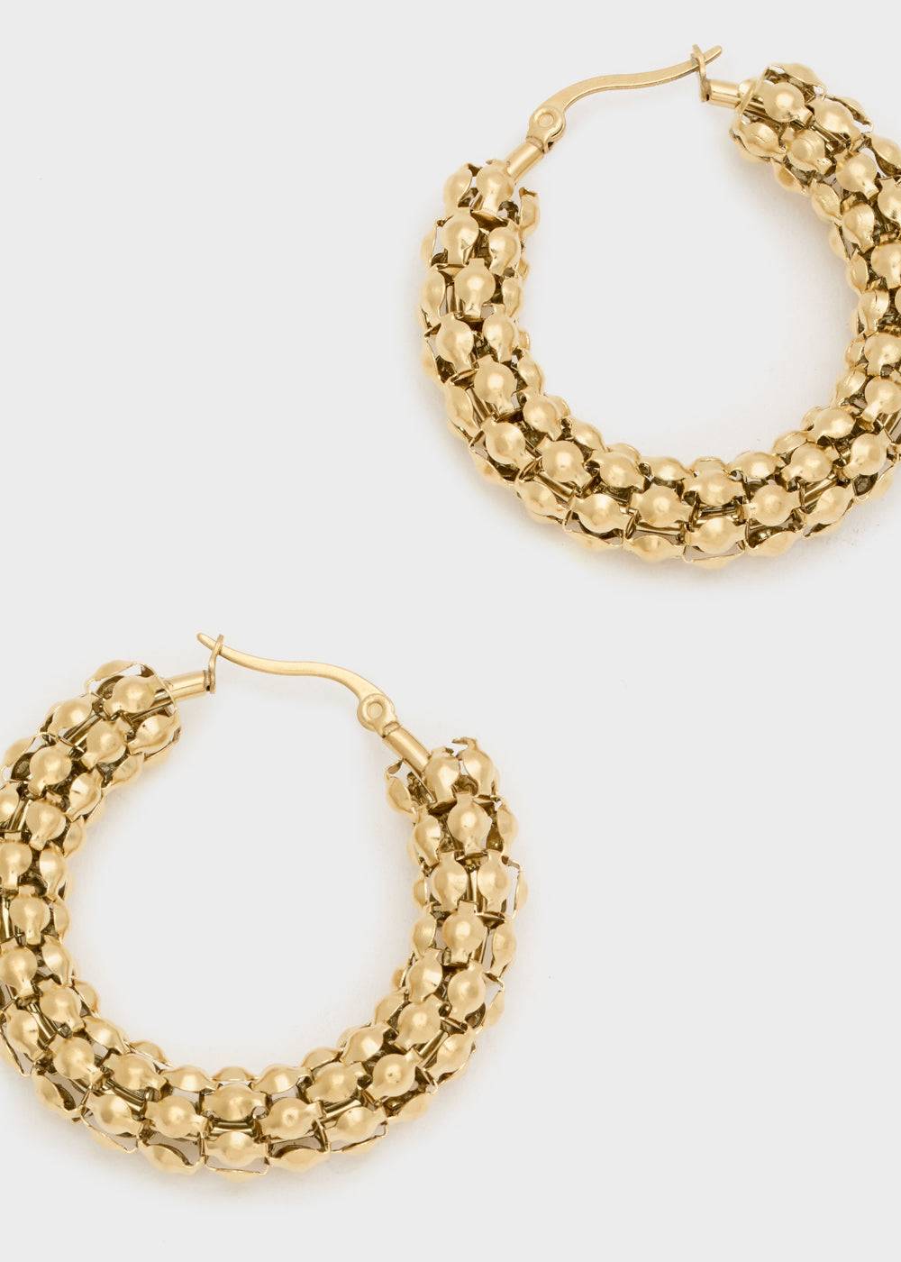 Nalí 14KT GOLD PLAT. S.STEEL HOOP EARRINGS Ultimo giorno