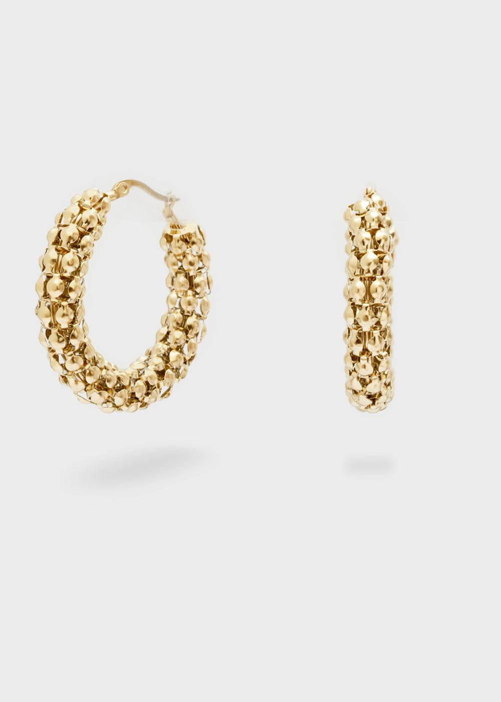 Nalí 14KT GOLD PLAT. S.STEEL HOOP EARRINGS Ultimo giorno