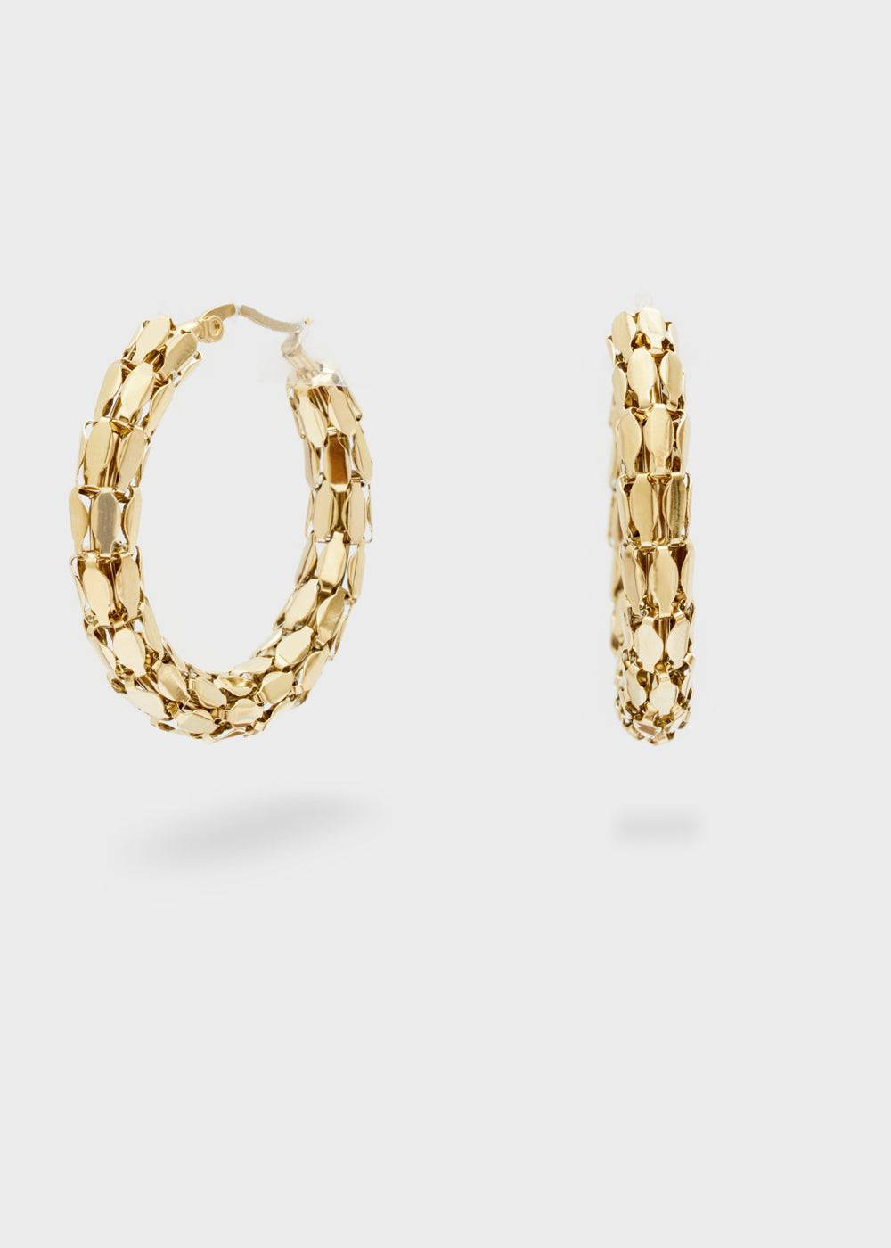 Nalí 14KT GOLD PLA. S.STEEL WROUGHT HOOP EARRINGS Promozione temporanea