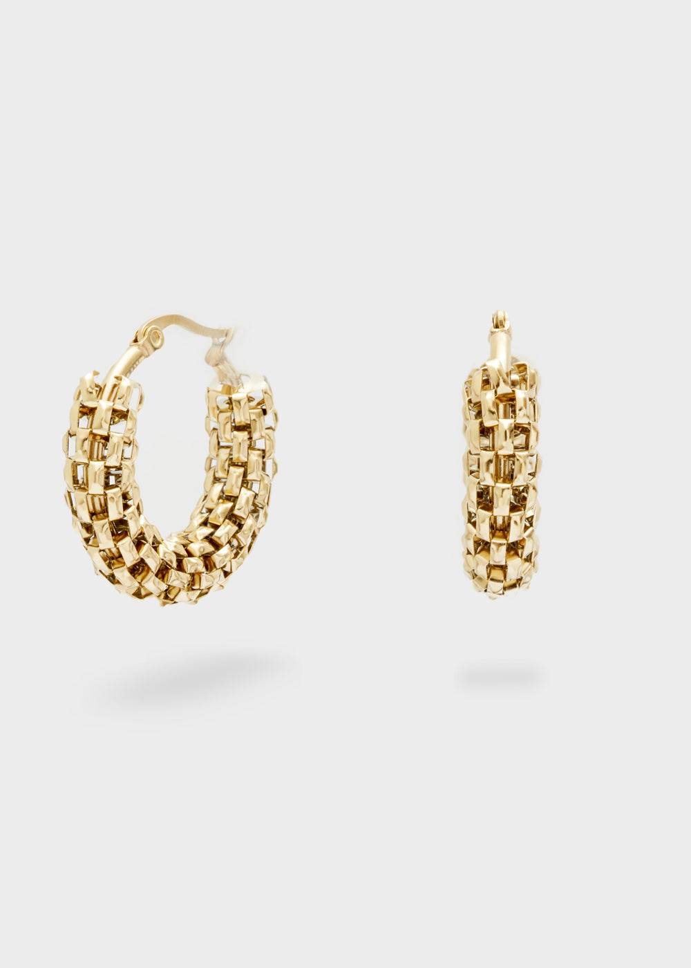 Nalí 14KT GOLD PLA. S.STEEL REFINED HOOP EARRINGS Fino al 50% di sconto