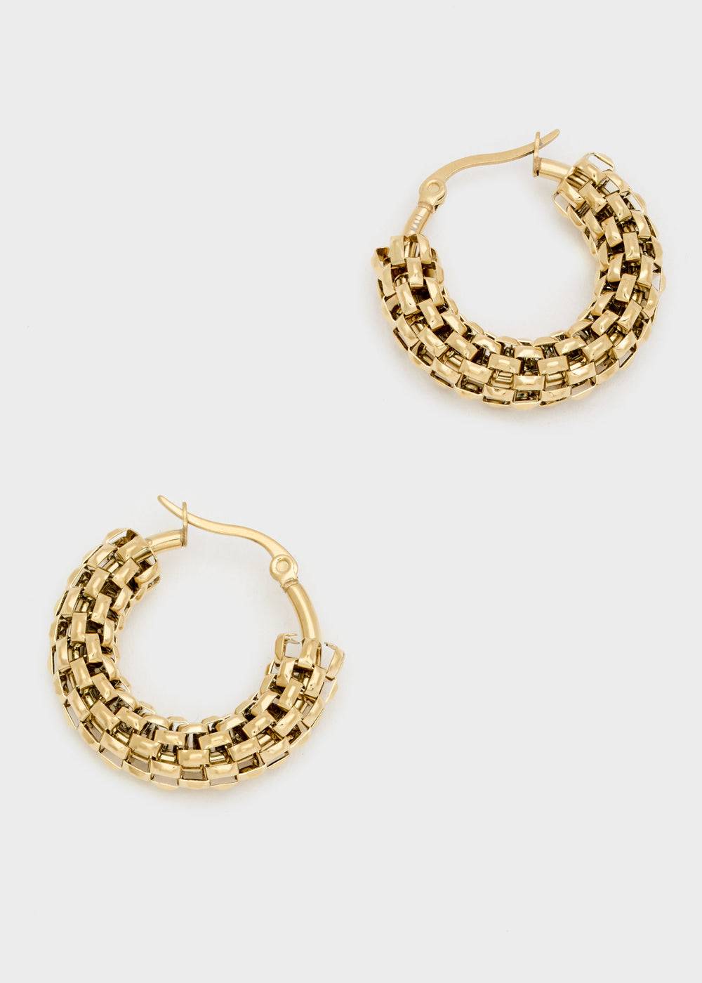 Nalí 14KT GOLD PLA. S.STEEL REFINED HOOP EARRINGS Fino al 50% di sconto