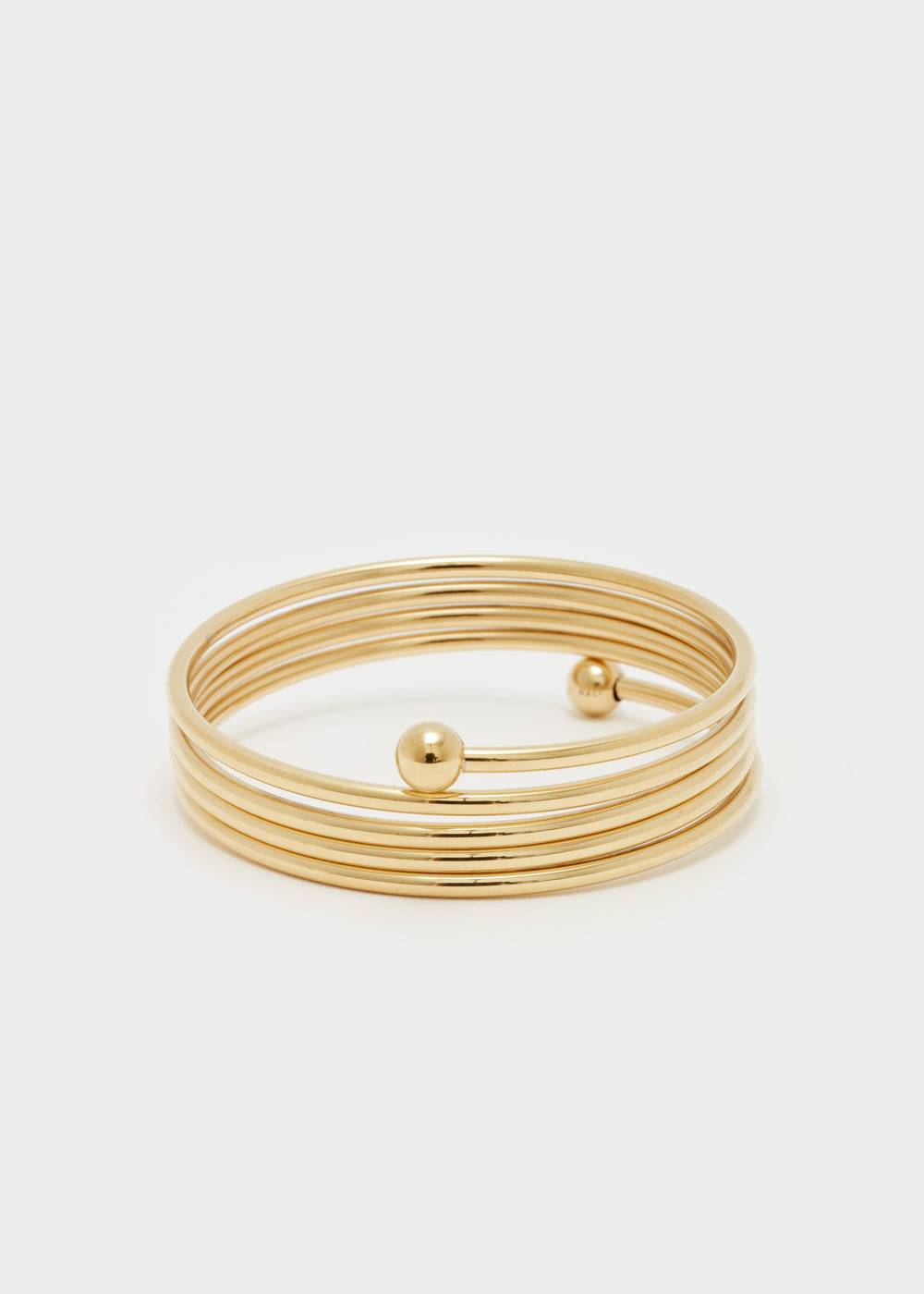 Nalí 14KT GOLD PLA. S. STEEL SPIRAL BRACELET Only for today
