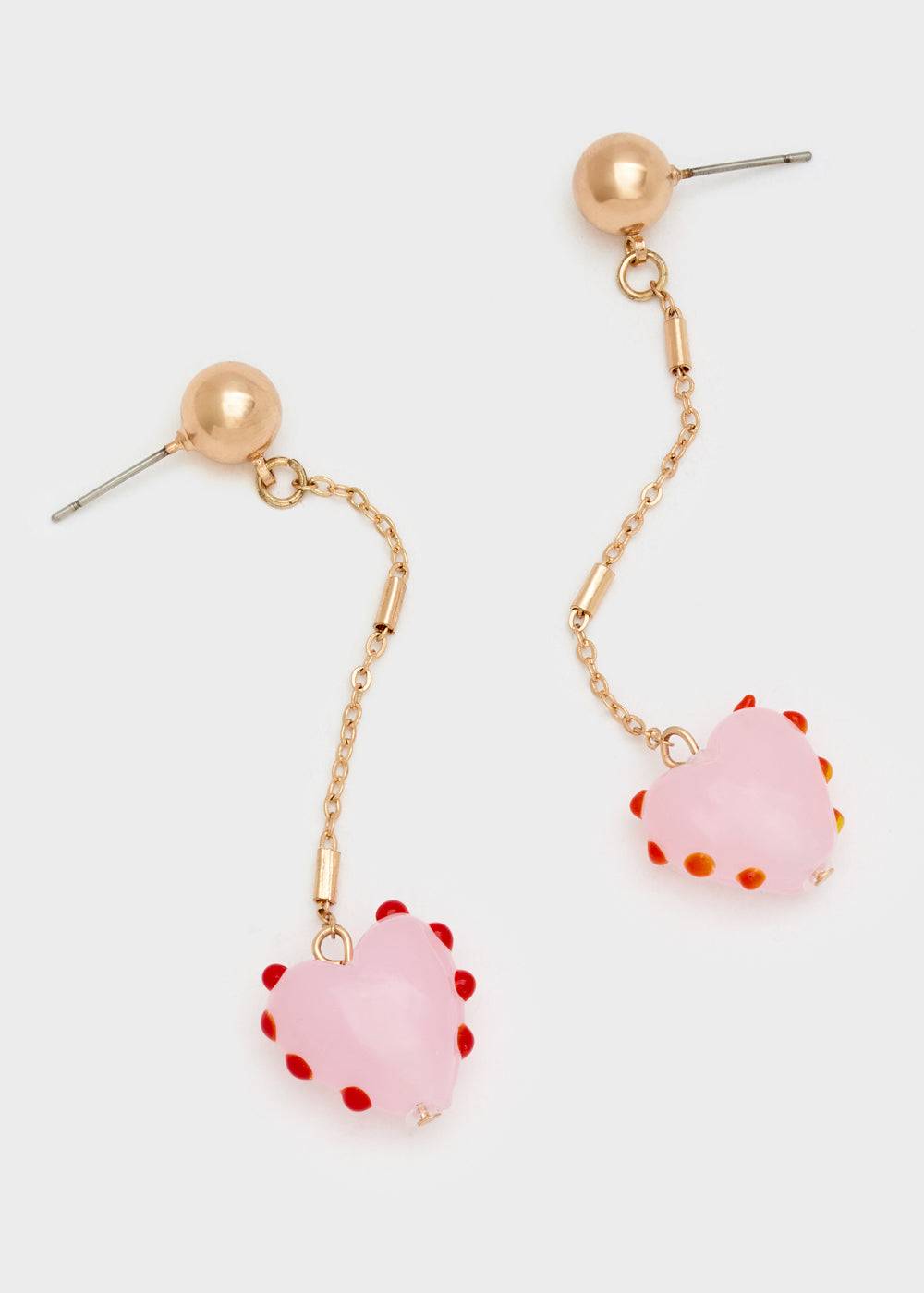 Nalí GOLD EARRINGS W/ PINK PENDANT Offerta speciale della fabbrica