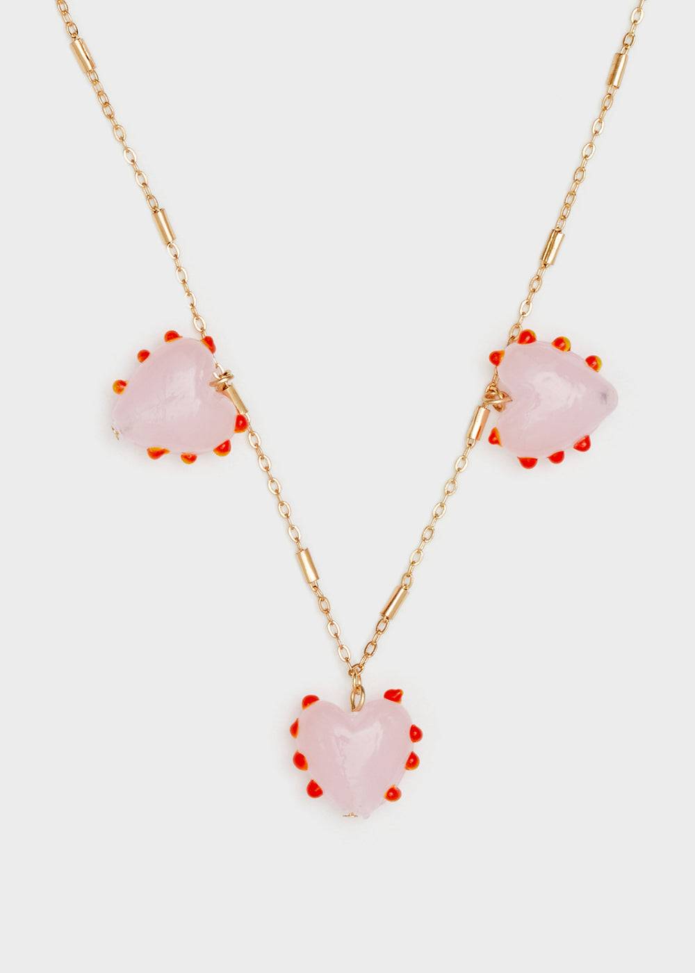 Nalí GOLD NECKLACE W/ PINK PENDANTS Discount Store per i nuovi prodotti