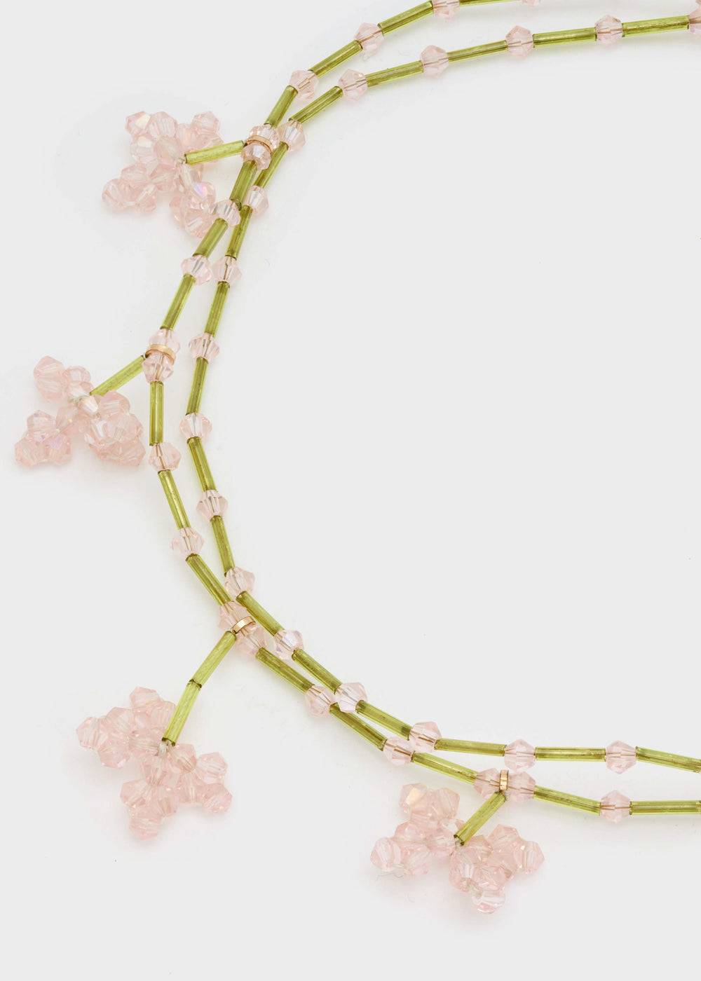 Nalí NECKLACE W/ BEAD PINK FLOWER Trasporto libero internazionale