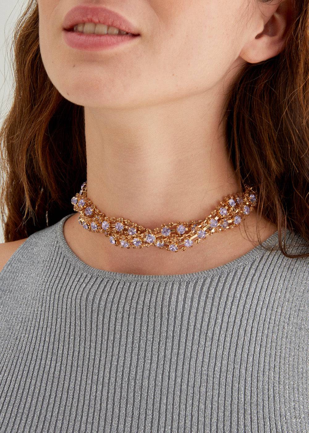 Nalí LIZA BRAIDED NECKLACE W/ STONES + COLORS Officina