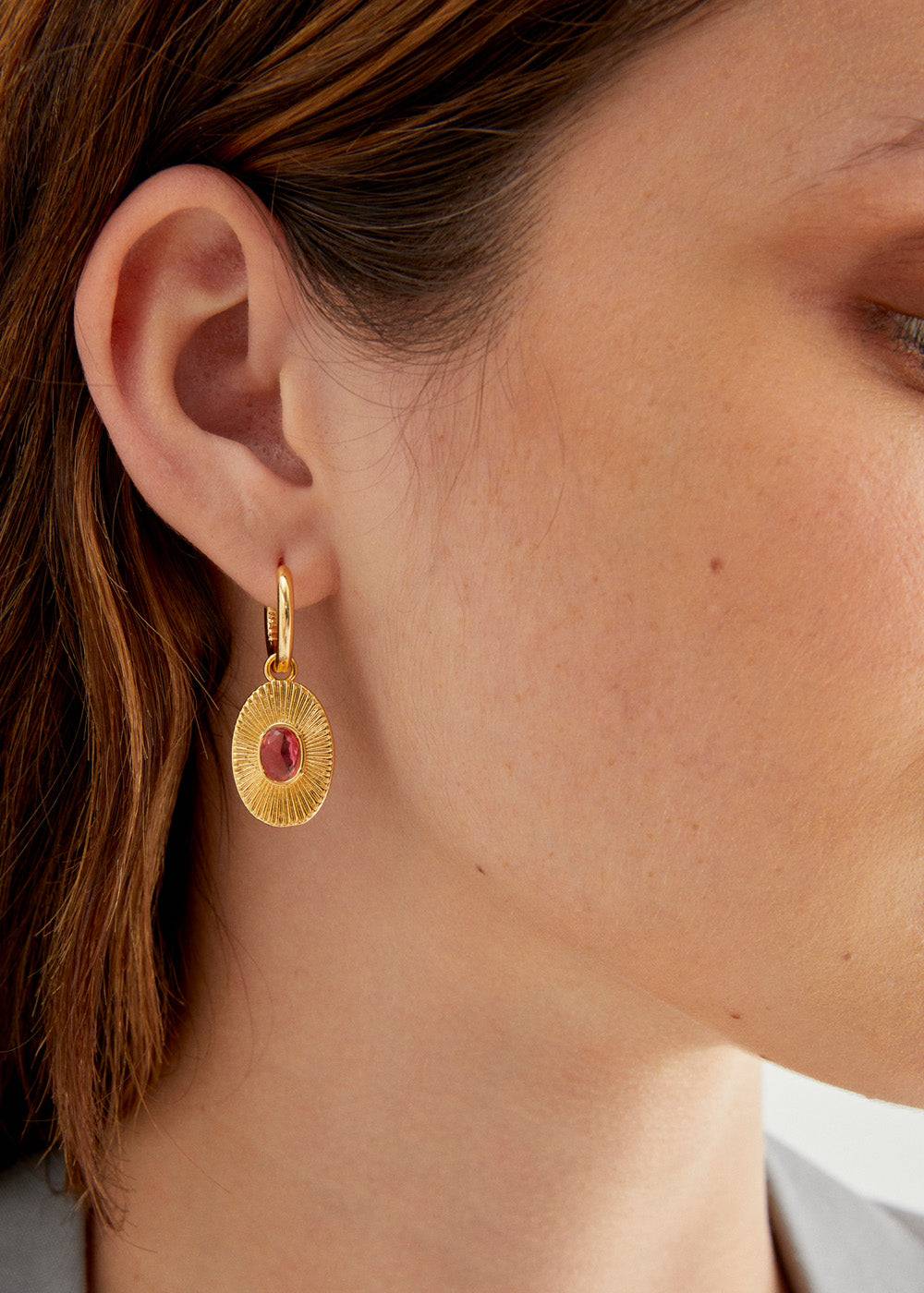 Nalí ZOLA OVAL EARRINGS W/STONE + COLORS Black Friday Prezzi