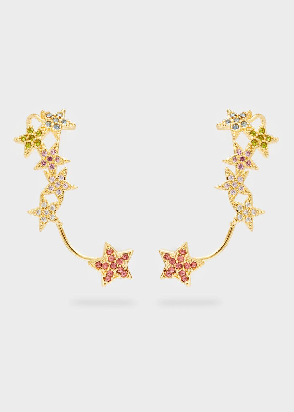 Nalí GOLD EARRINGS W/ STARS AND MULTI STONES 50% di sconto per tempo limitato