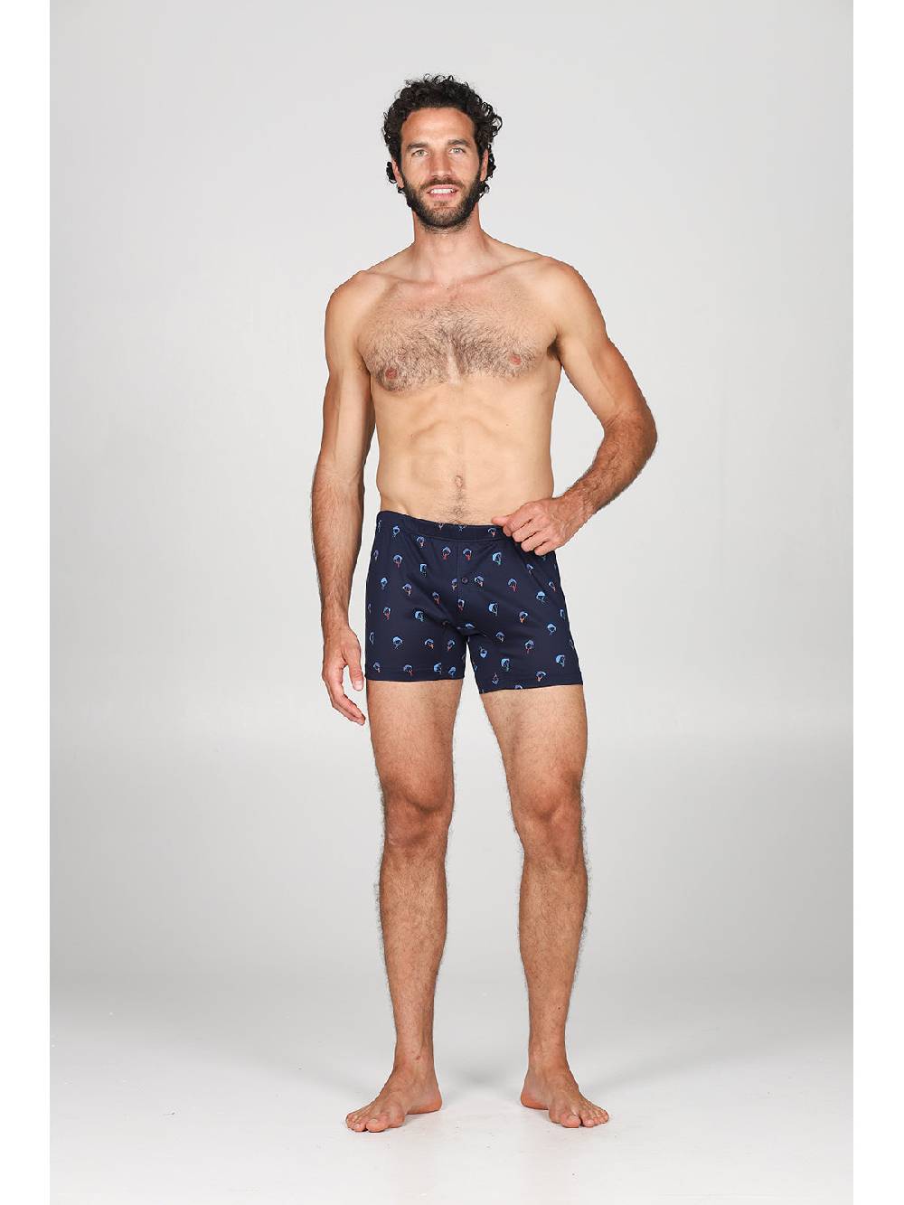 ﻿Julipet Boxer medio in setoso puro cotone mercerizzato, fantasia "parapendio" Sconto